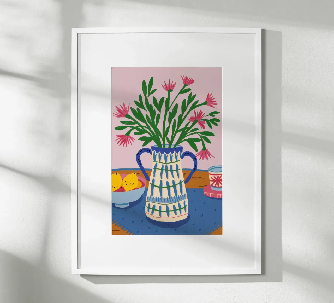 Vibrante quiete floreale poster con telaio in legno da Moon Revolver