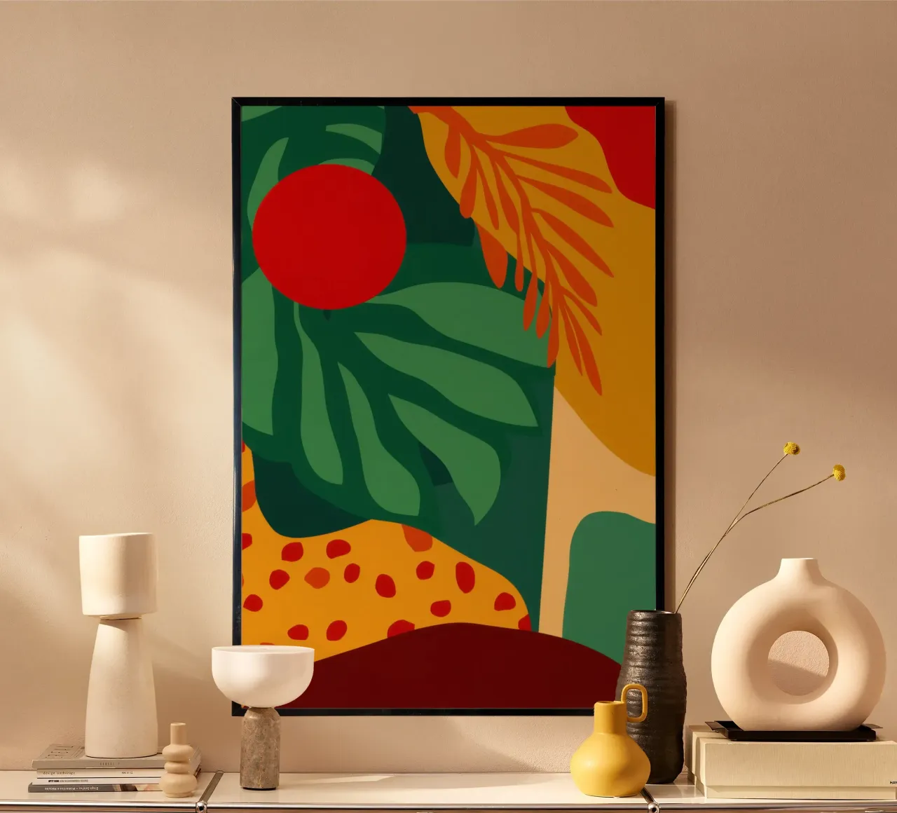 Sole rosso minimalista poster da Heaven Craft