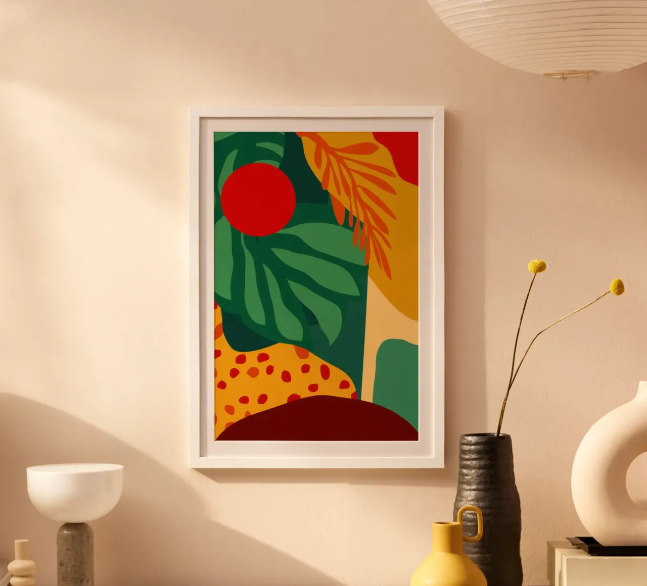 Sole rosso minimalista poster da Heaven Craft