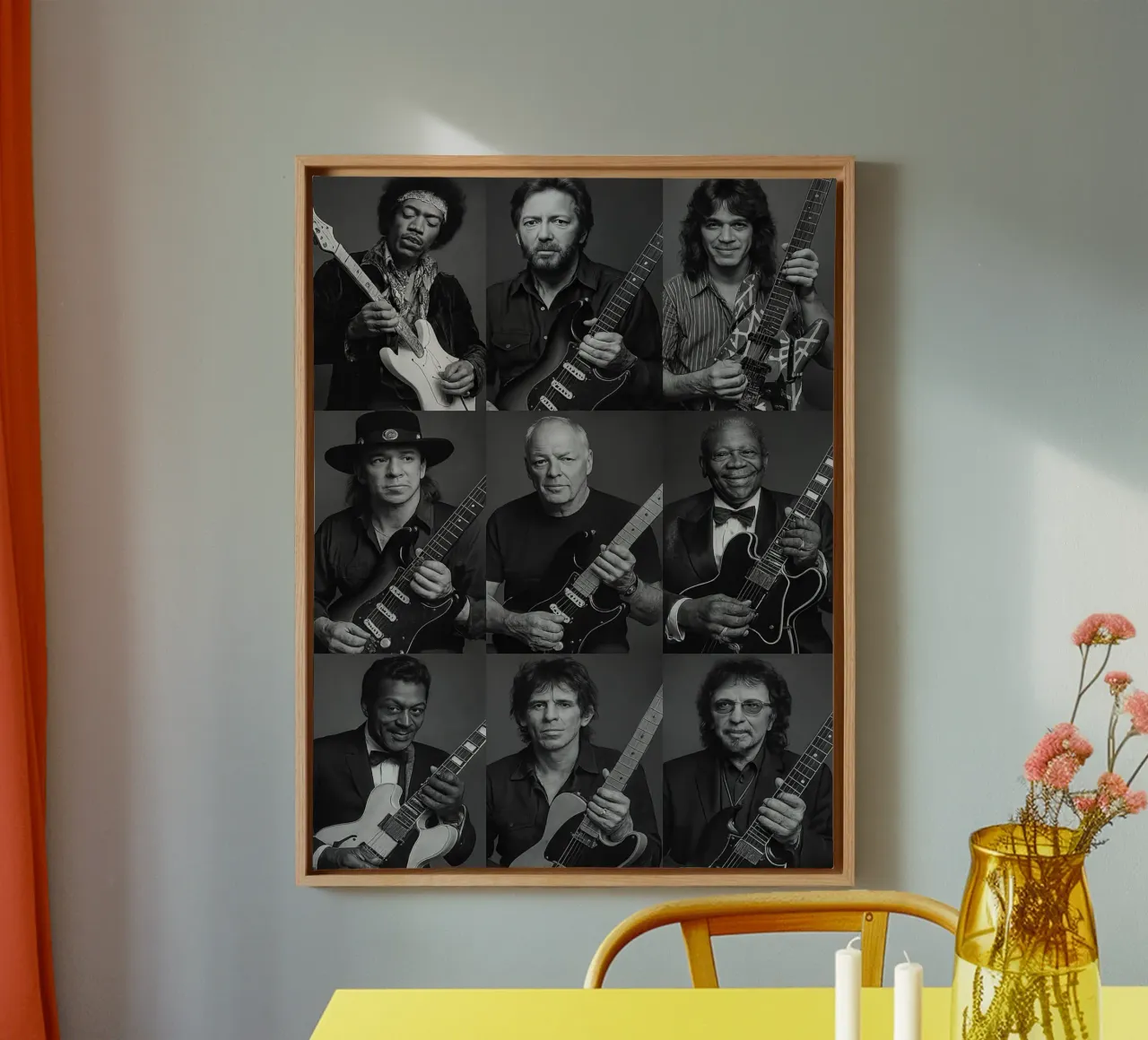 Guitarist of The Worlds canvas with Floater frame by Musadad Shop