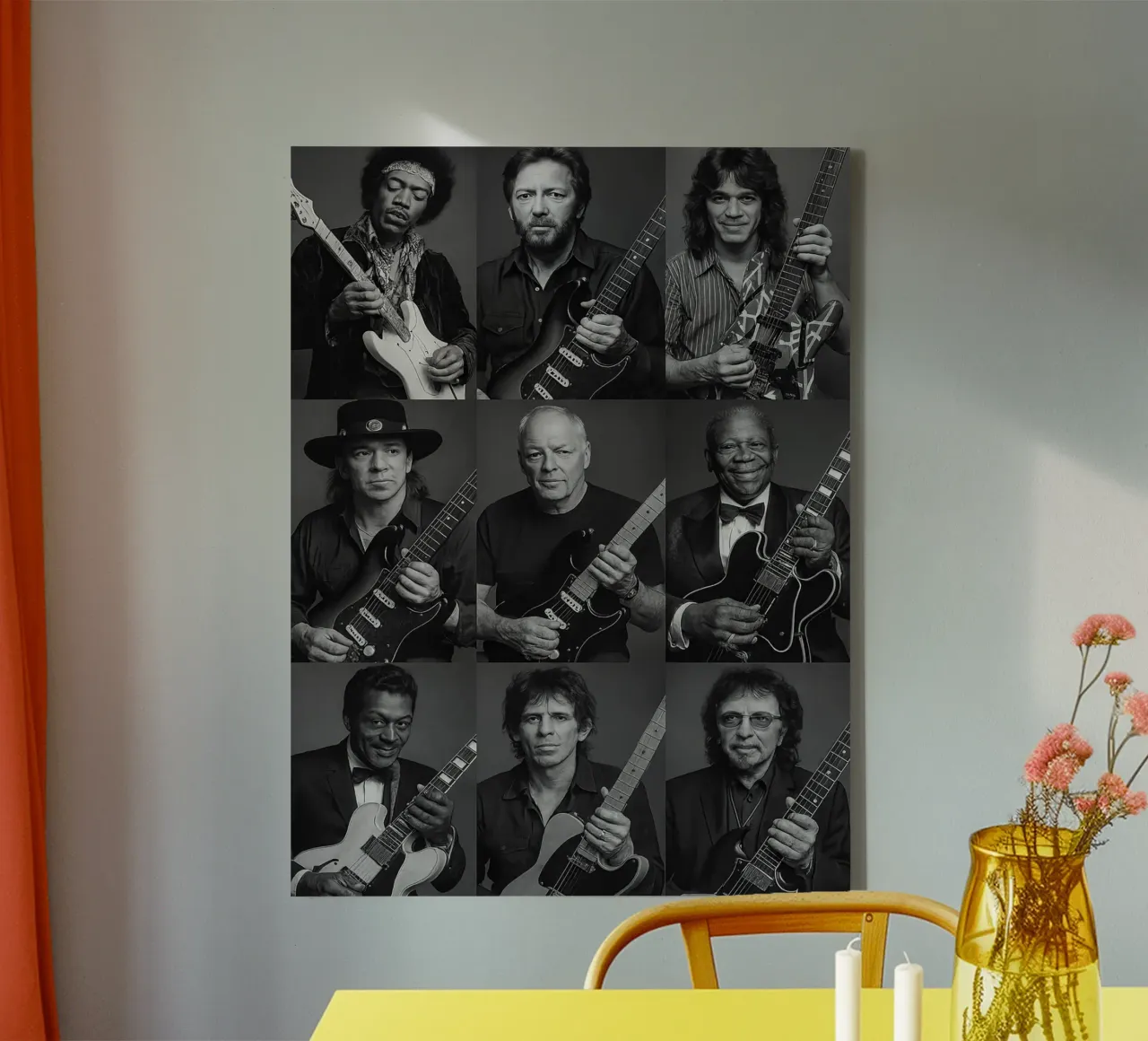 Guitarist of The Worlds canvas with Floater frame by Musadad Shop