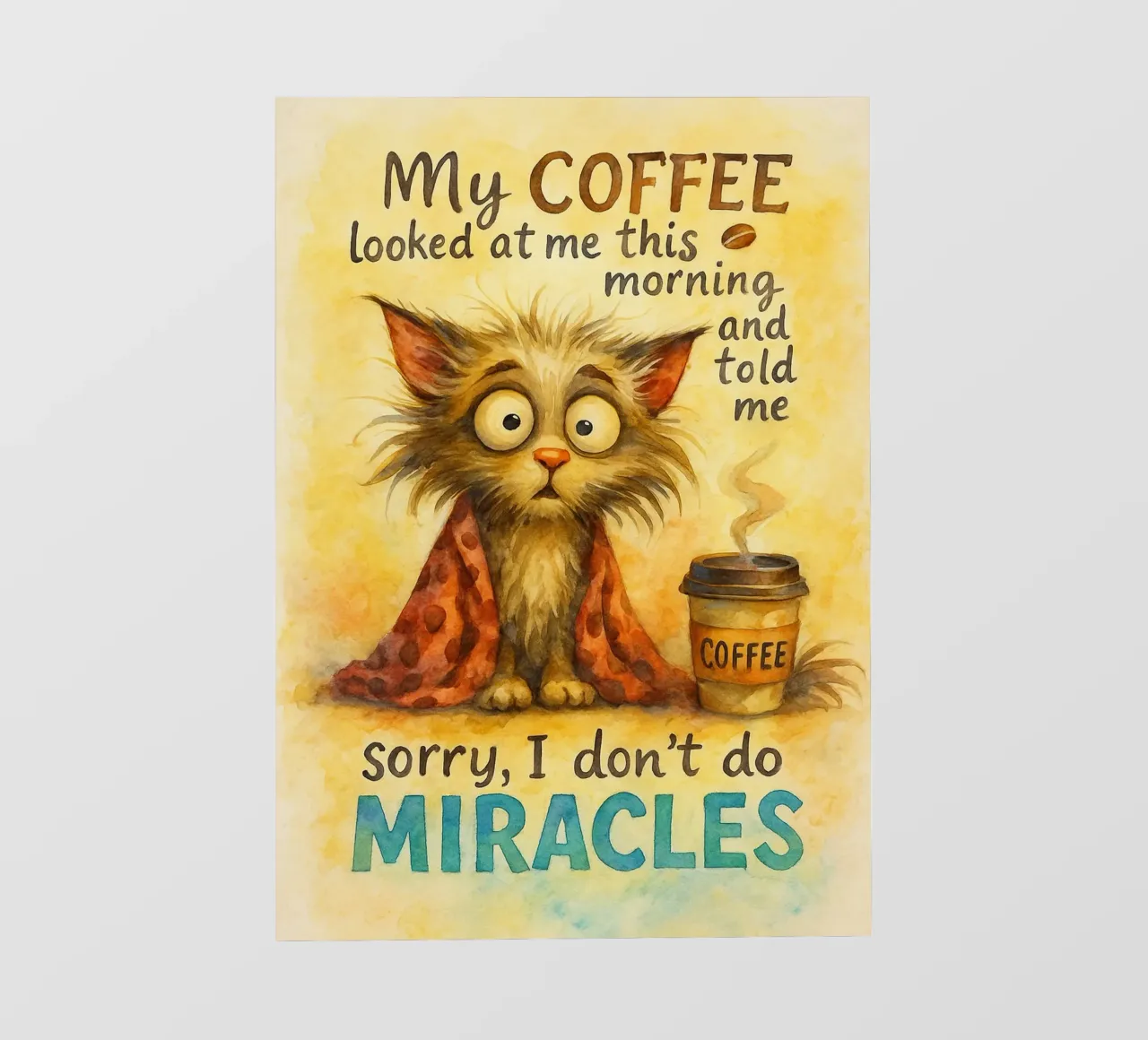 miracoli divertenti del gatto del caffè pellicola backlit da tanabaroo