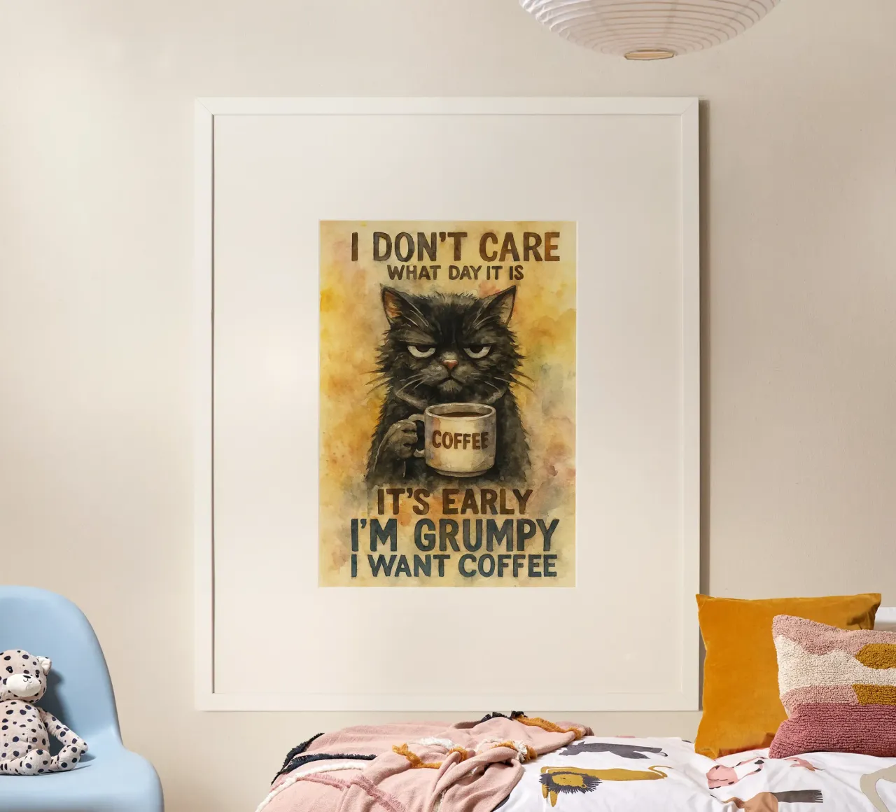 divertente gatto del caffè poster da tanabaroo