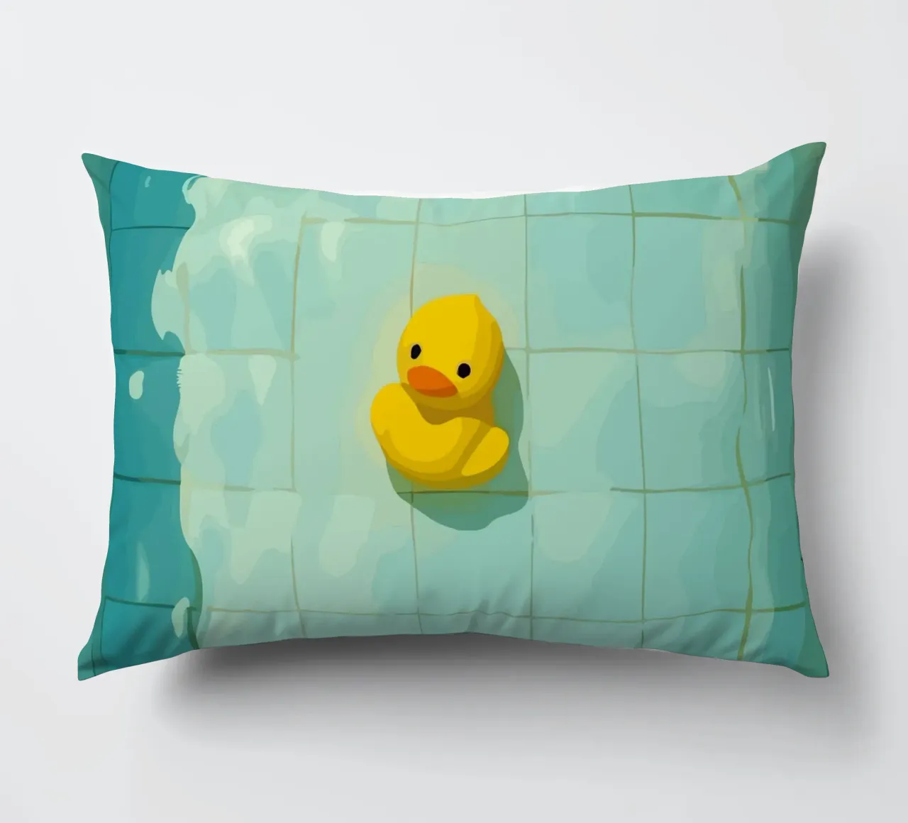 Duck drowns in swimming pool cuscino da Dumery Art