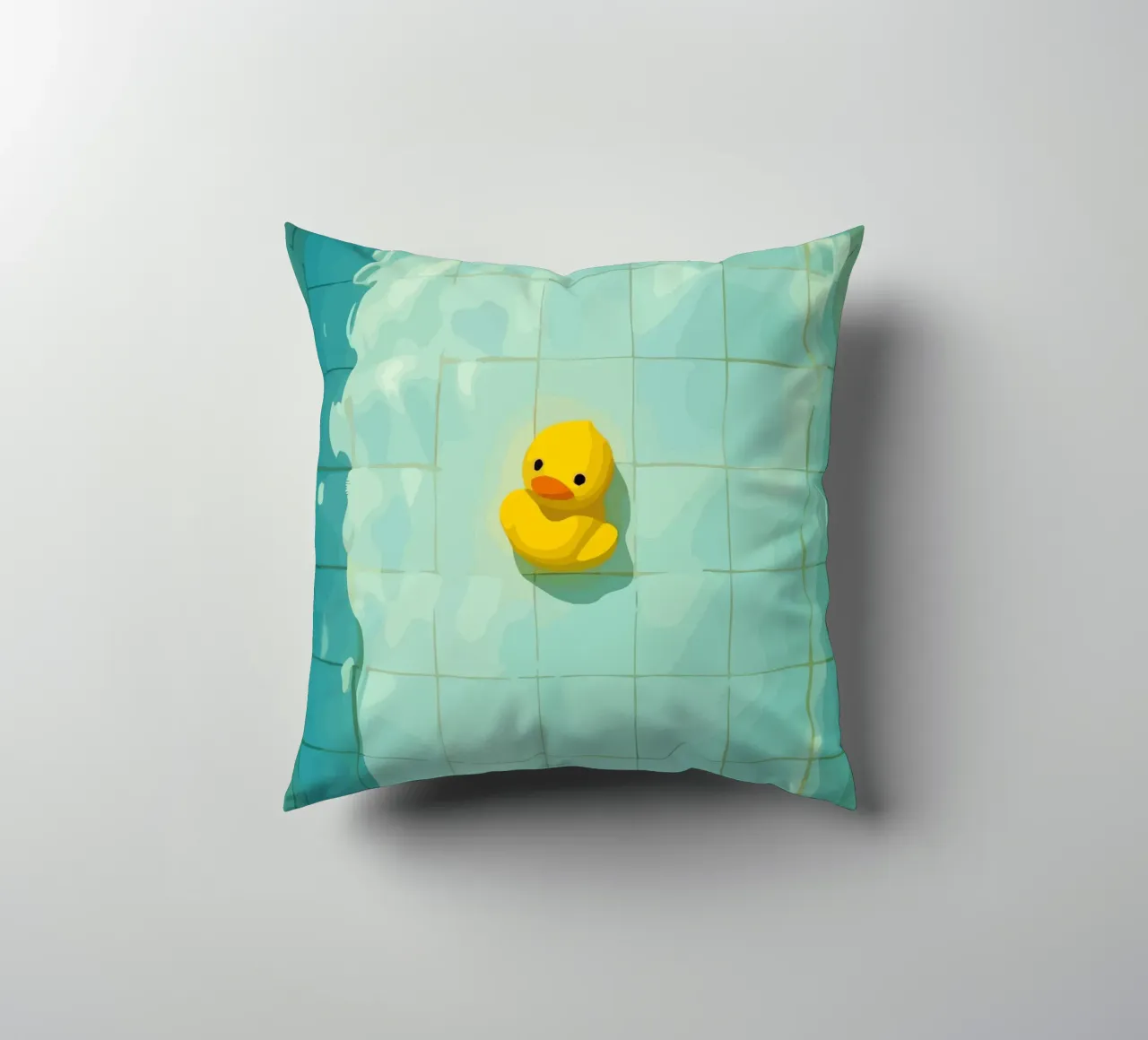 Duck drowns in swimming pool cuscino da Dumery Art