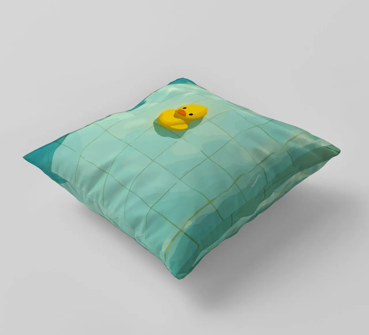 Duck drowns in swimming pool cuscino da Dumery Art
