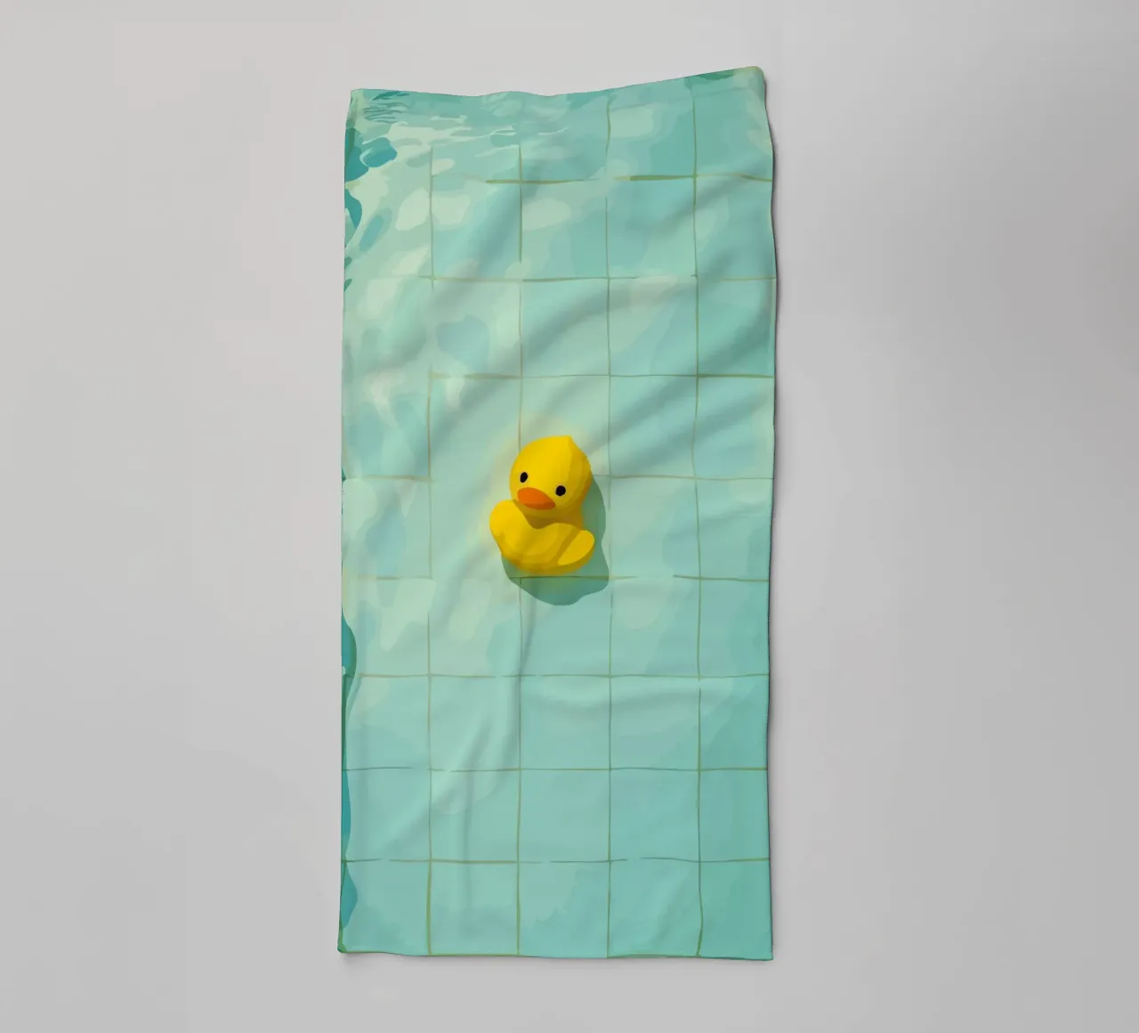 Duck drowns in swimming pool asciugamano da bagno da Dumery Art