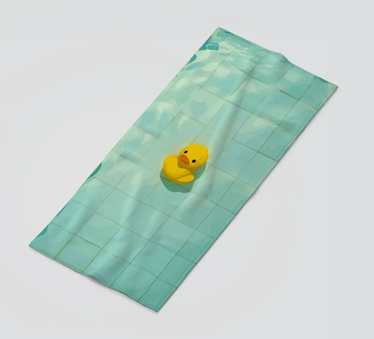 Duck drowns in swimming pool telo mare da Dumery Art