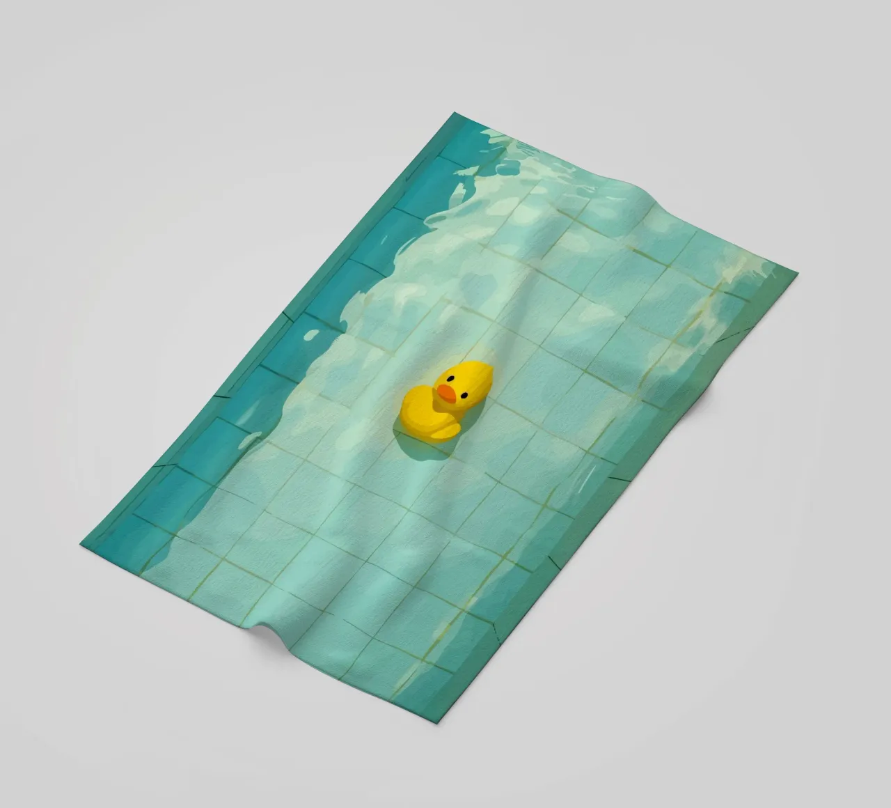 Duck drowns in swimming pool telo mare da Dumery Art