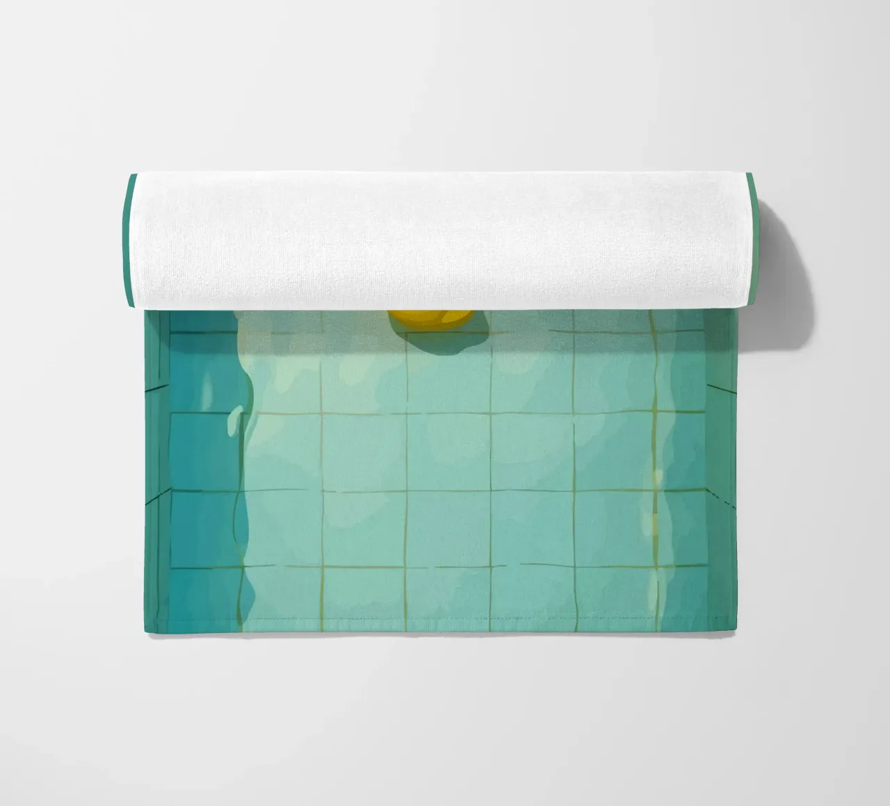 Duck drowns in swimming pool telo mare da Dumery Art