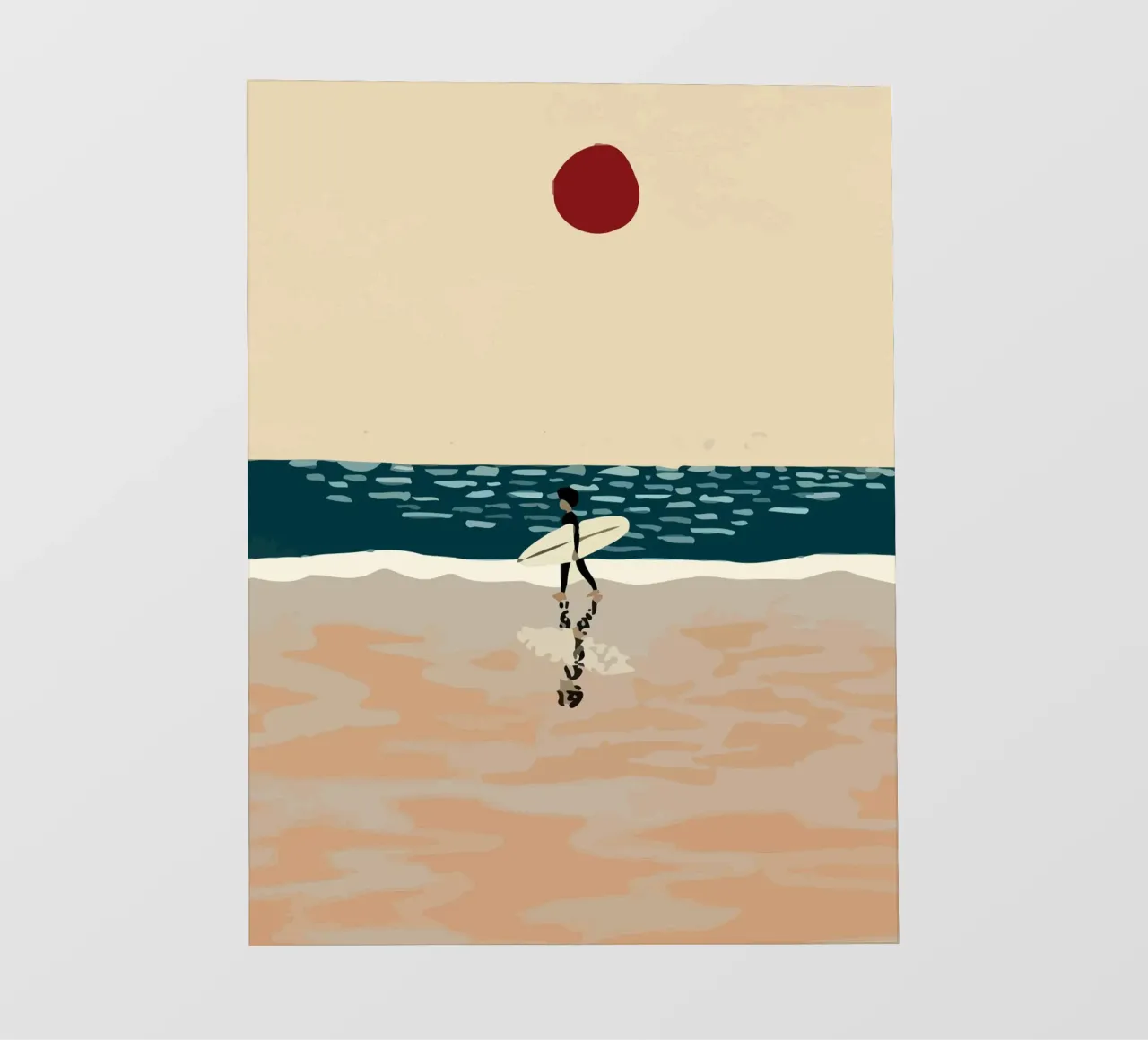 someone carrying a surfboard walking on the beach pellicola backlit da Dumery Art