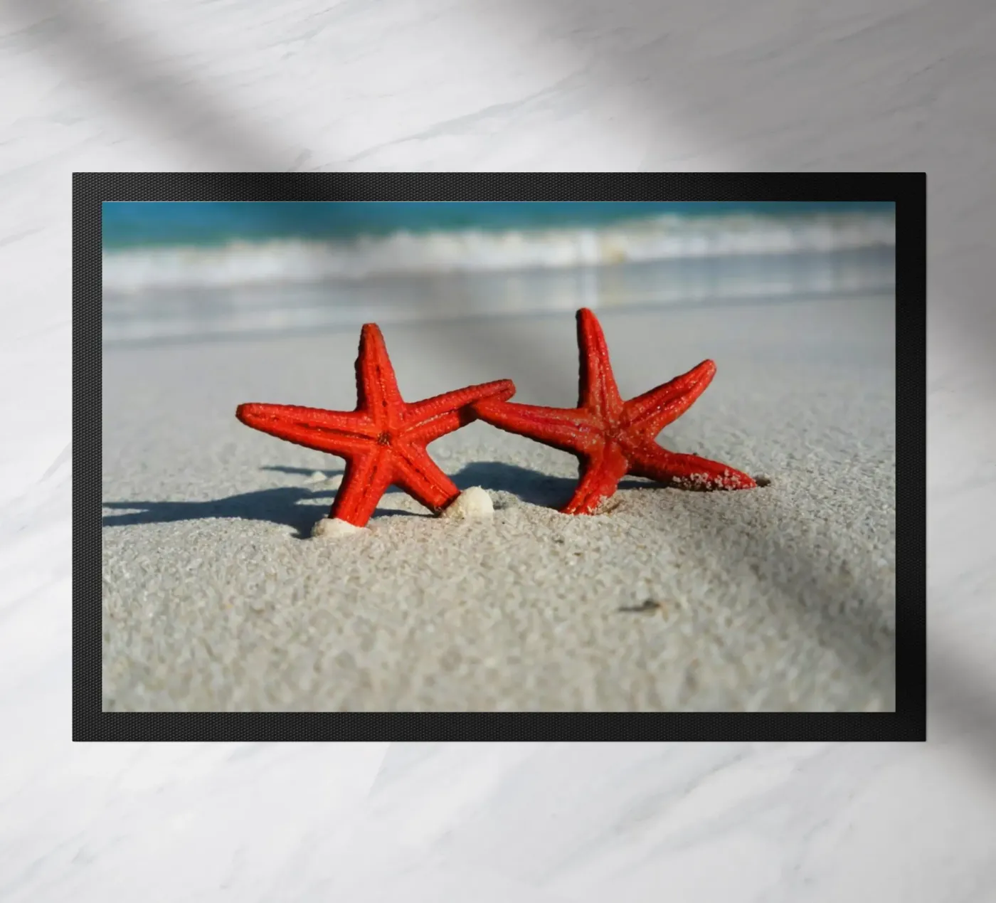 Parallel Red Stars doormat by Nature's Palette