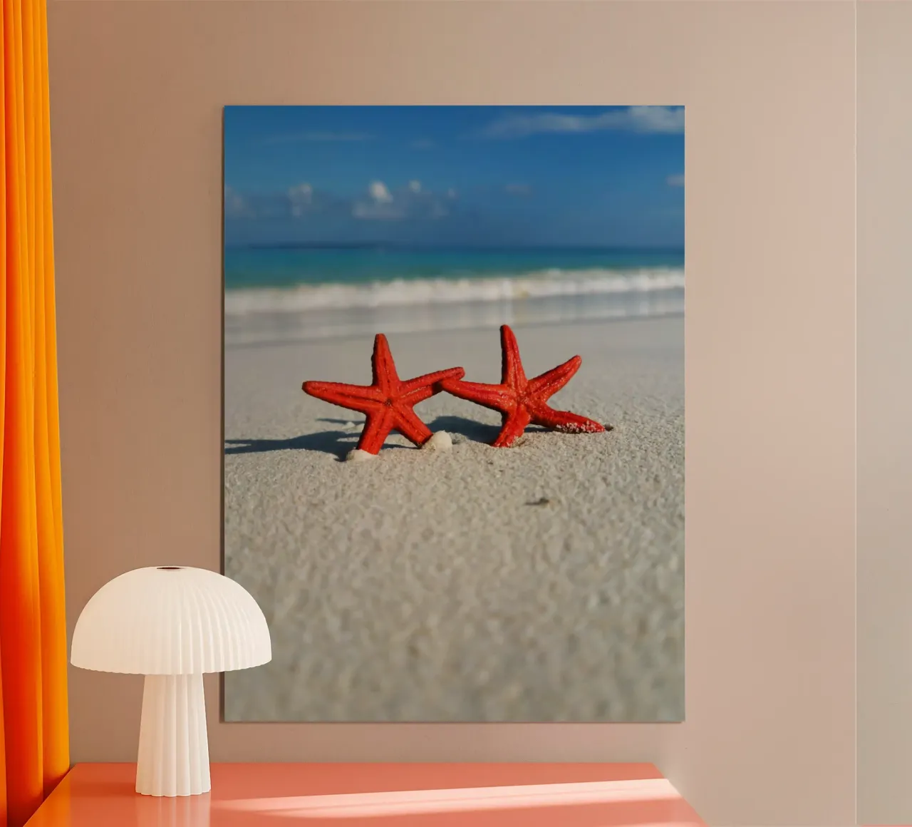 Stelle rosse parallele poster con telaio in plastica da Nature's Palette