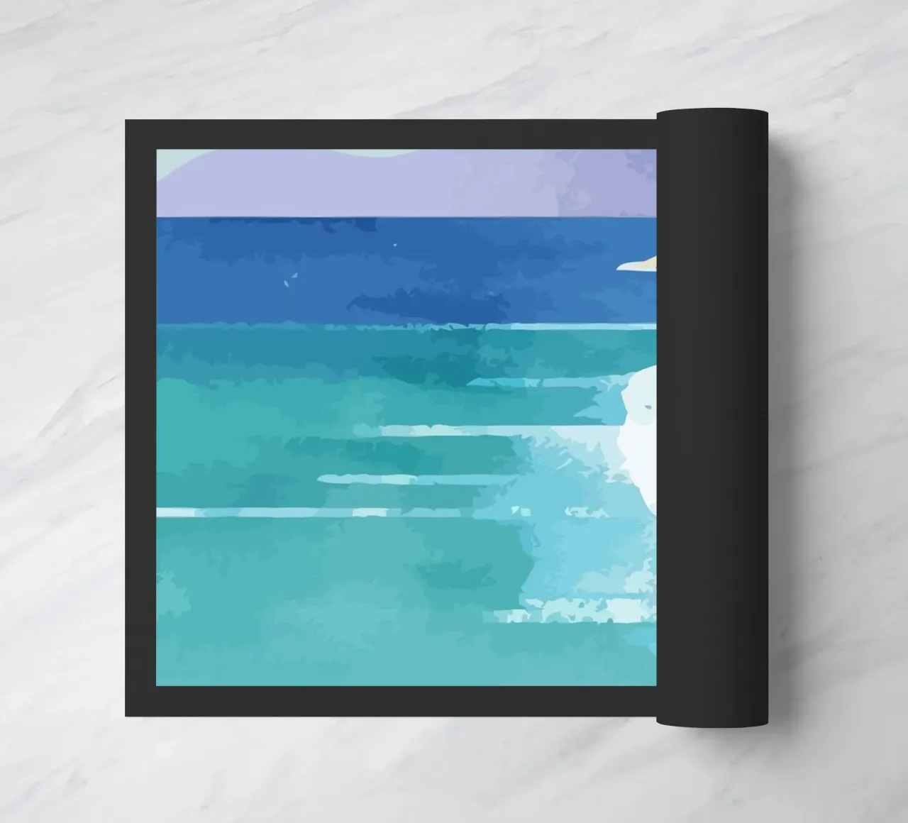 enjoying the view on the beach with the dog zerbino da Dumery Art