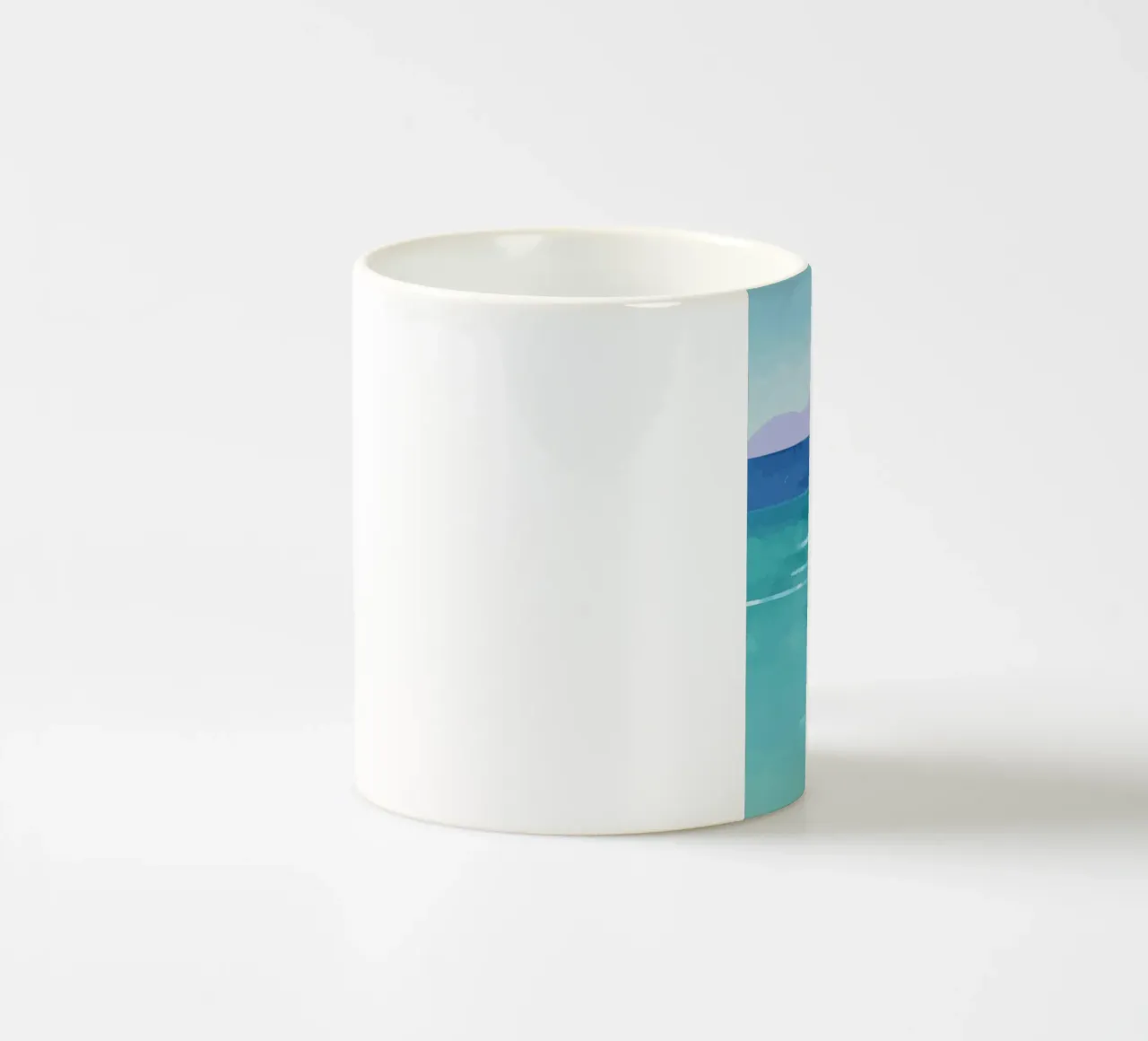 enjoying the view on the beach with the dog tazza in ceramica da Dumery Art