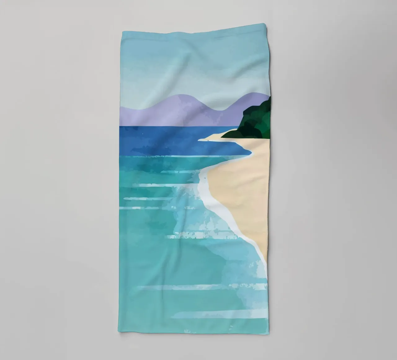 enjoying the view on the beach with the dog asciugamano da bagno da Dumery Art