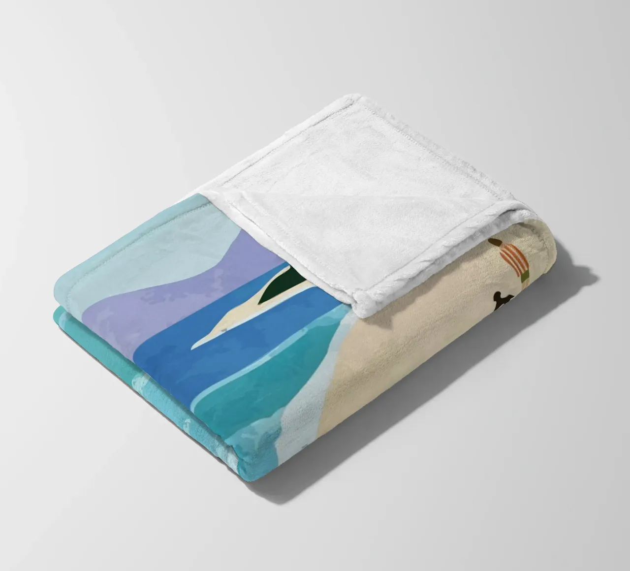 enjoying the view on the beach with the dog coperta in pile da Dumery Art