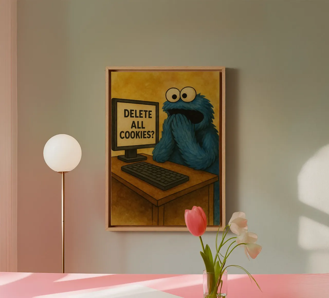 funny doll delete all cookies office humor canvas with Floater frame by tanabaroo