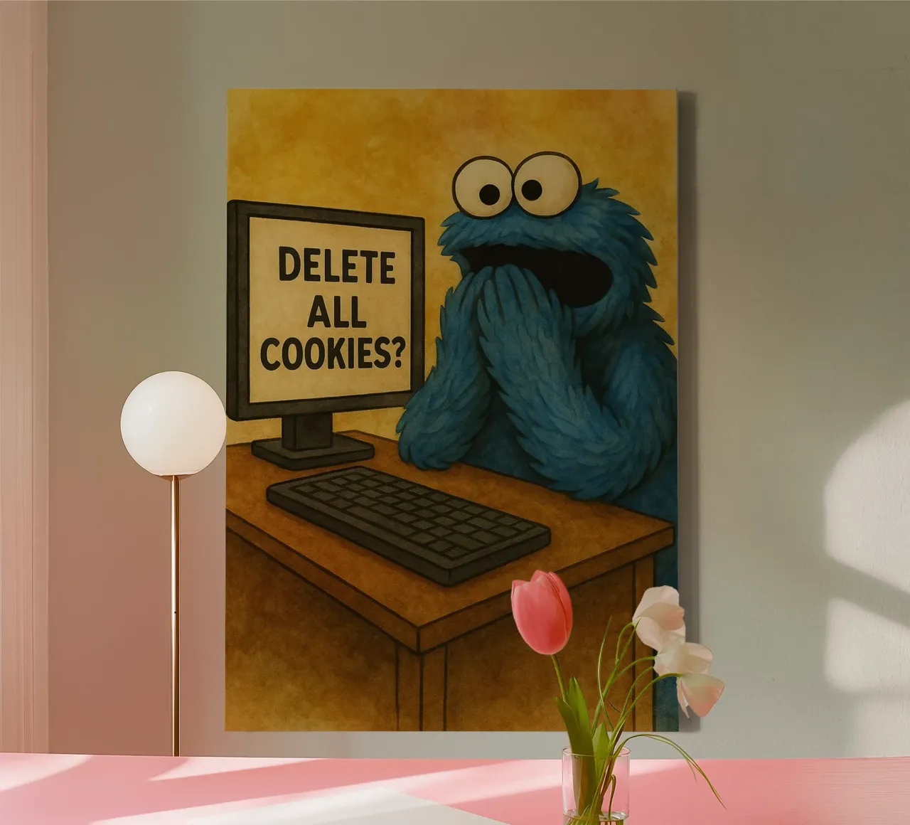 funny doll delete all cookies office humor canvas with Floater frame by tanabaroo