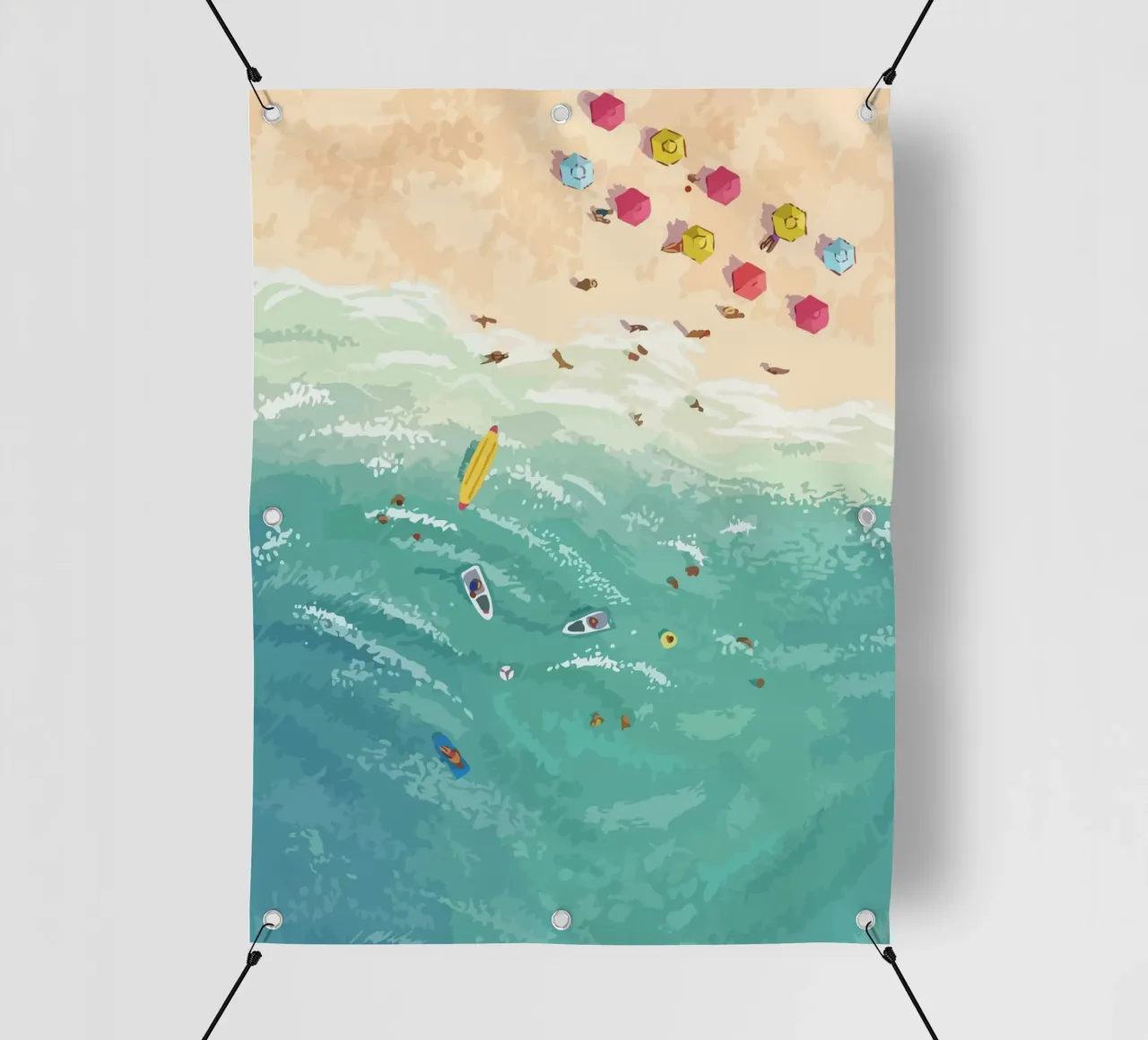 beach view from above telo in pvc da Dumery Art
