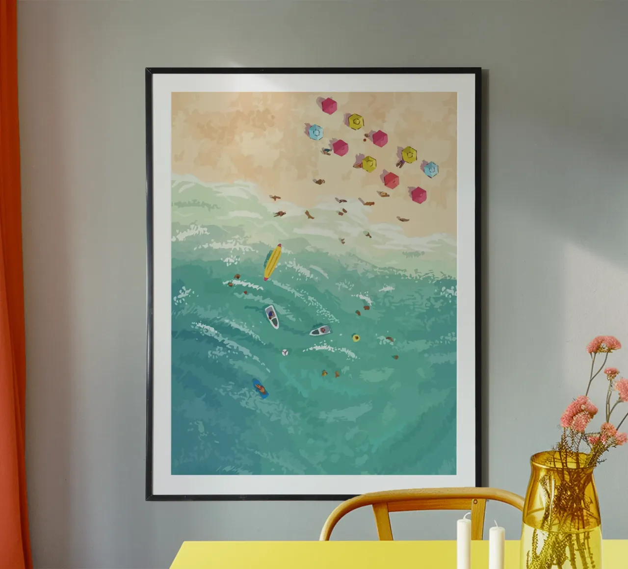 beach view from above poster da Dumery Art