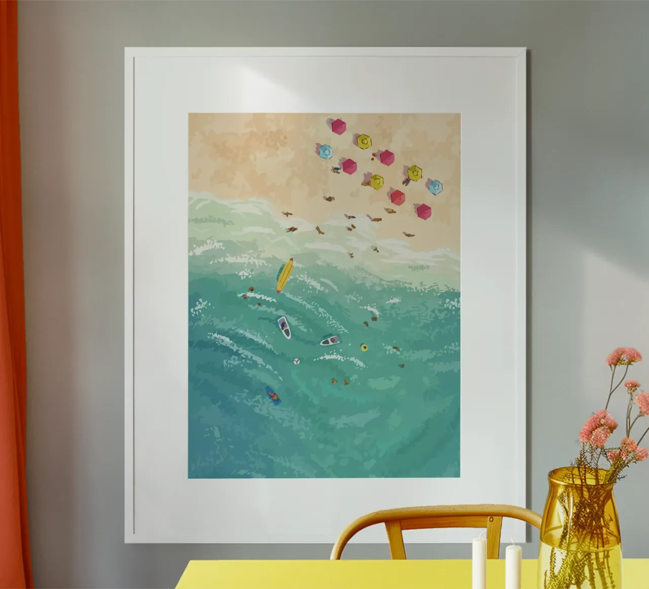 beach view from above poster da Dumery Art