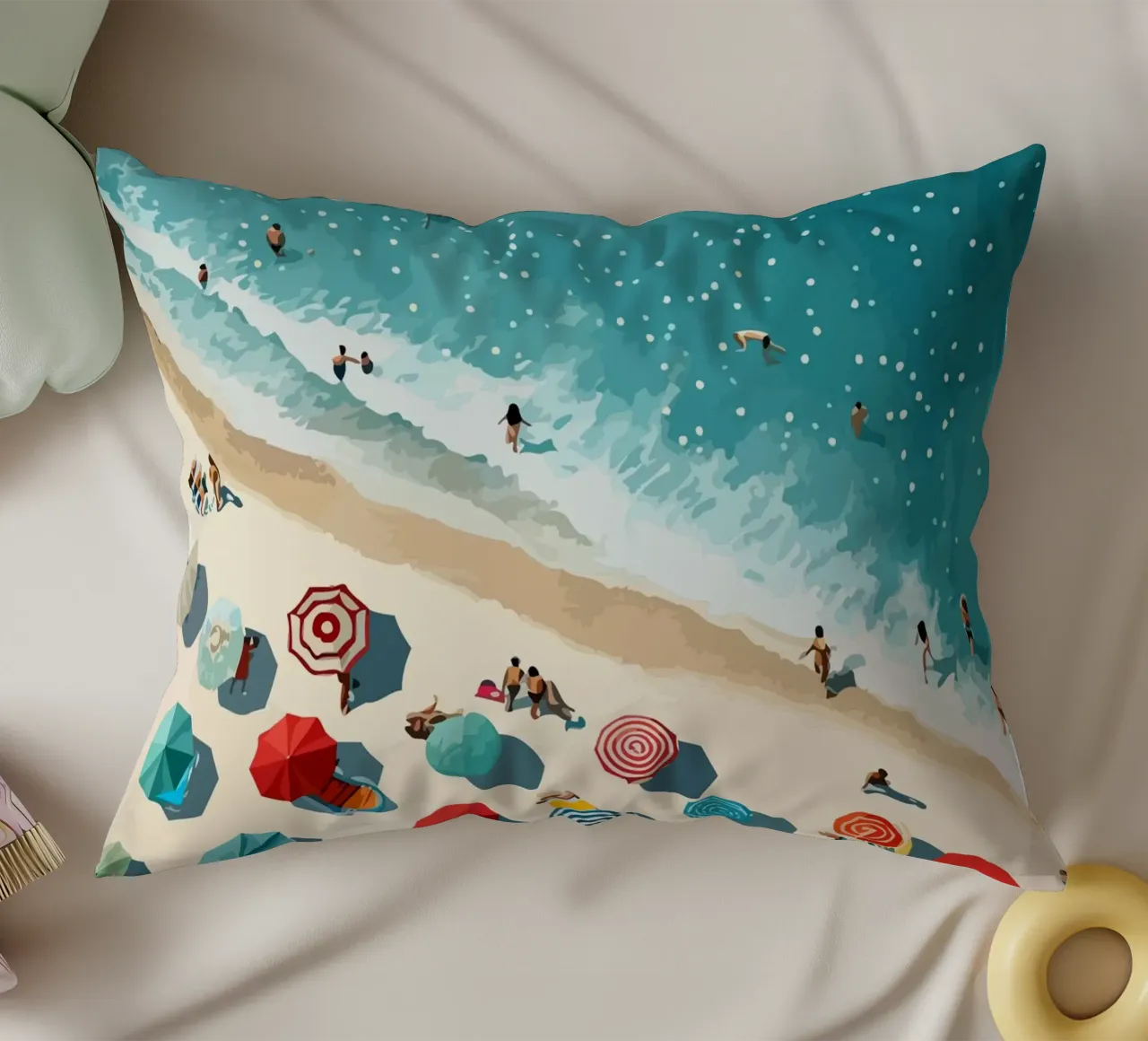 beach view from above cuscino da Dumery Art
