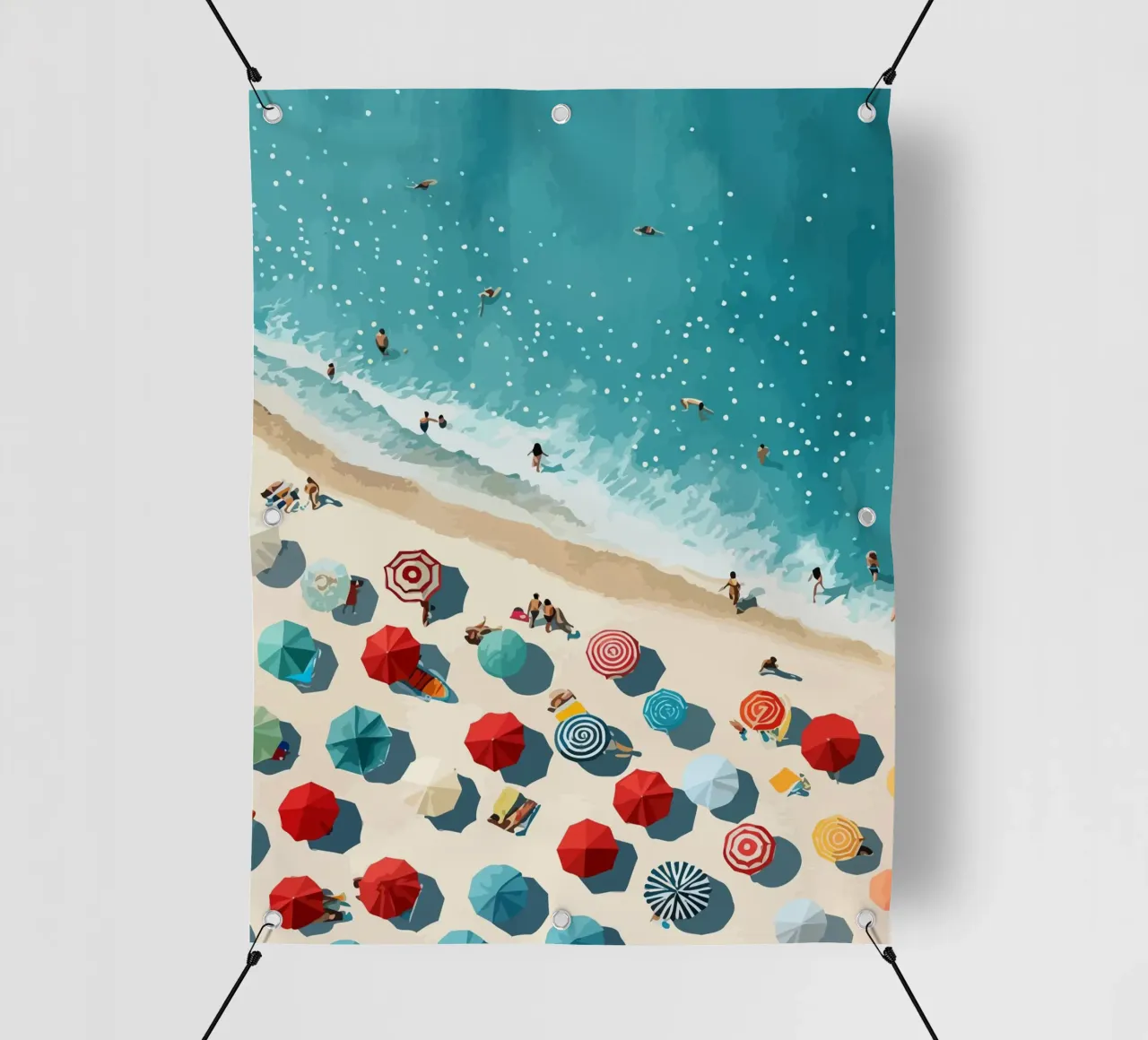 beach view from above telo in pvc da Dumery Art