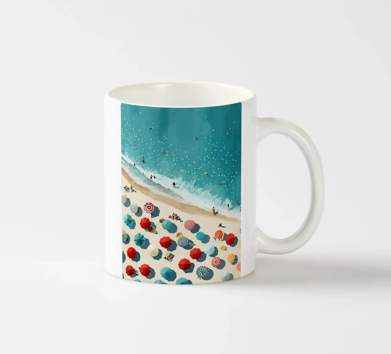 beach view from above tazza in ceramica da Dumery Art