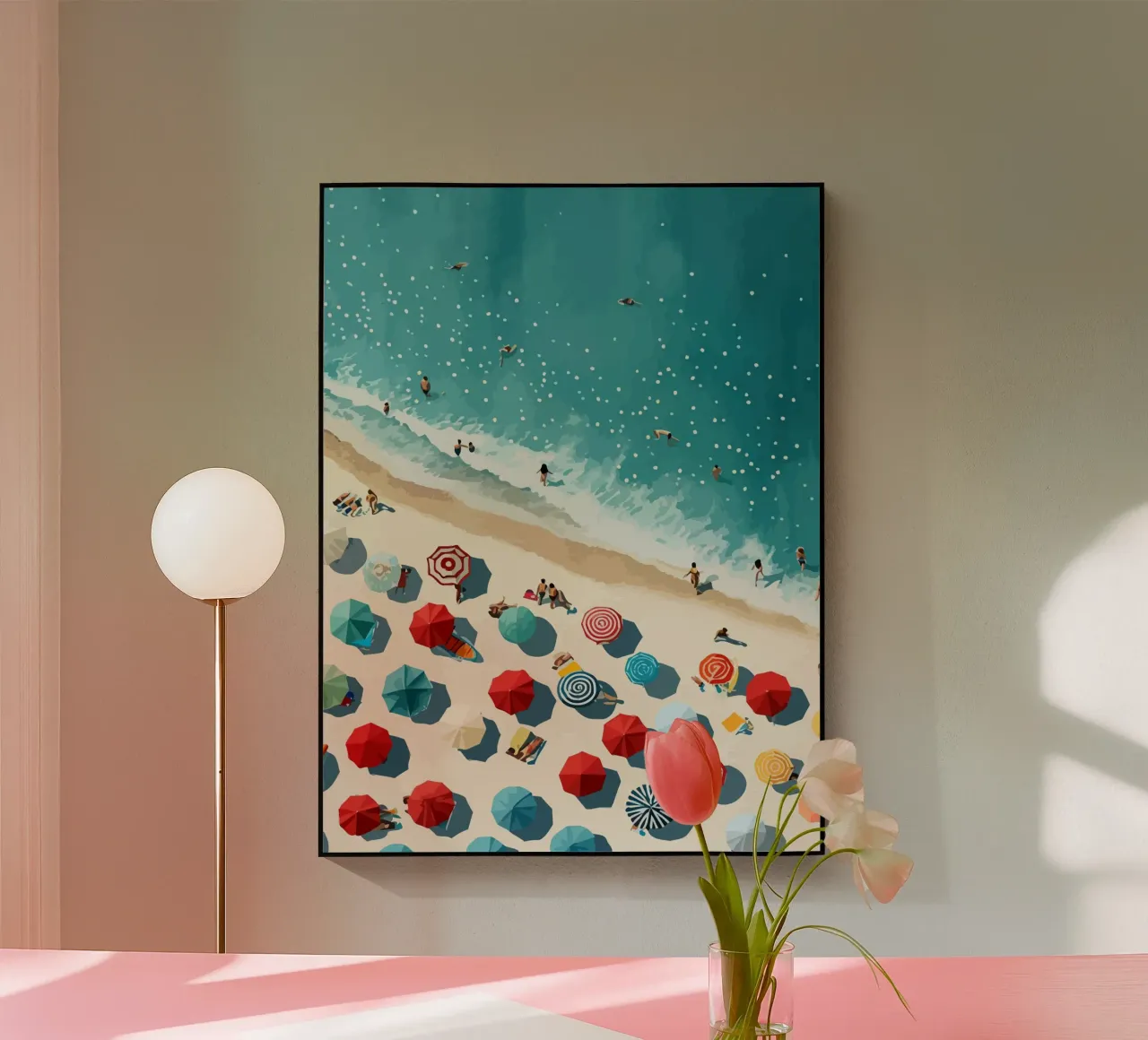 beach view from above plexiglass da Dumery Art