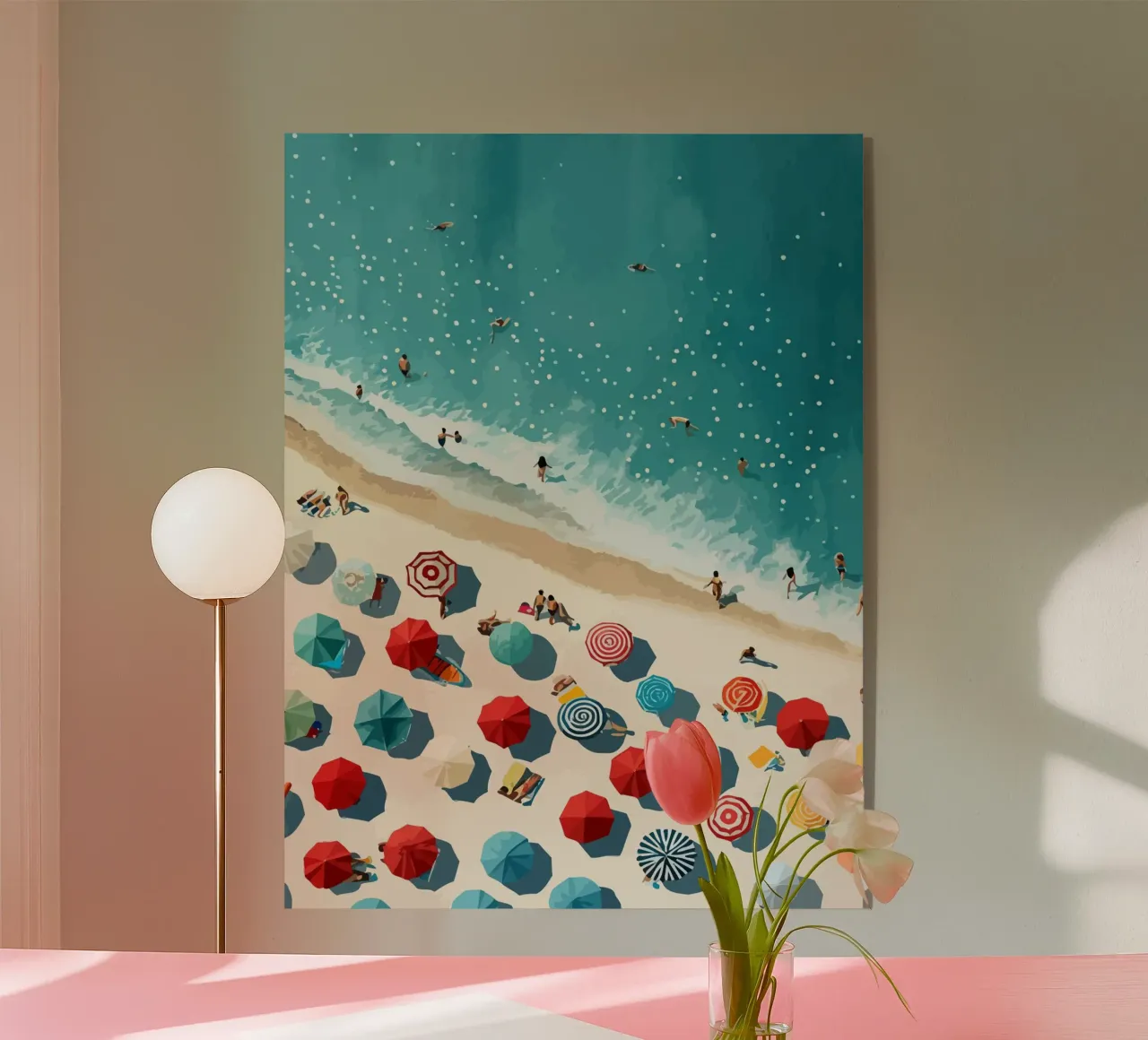 beach view from above plexiglass da Dumery Art
