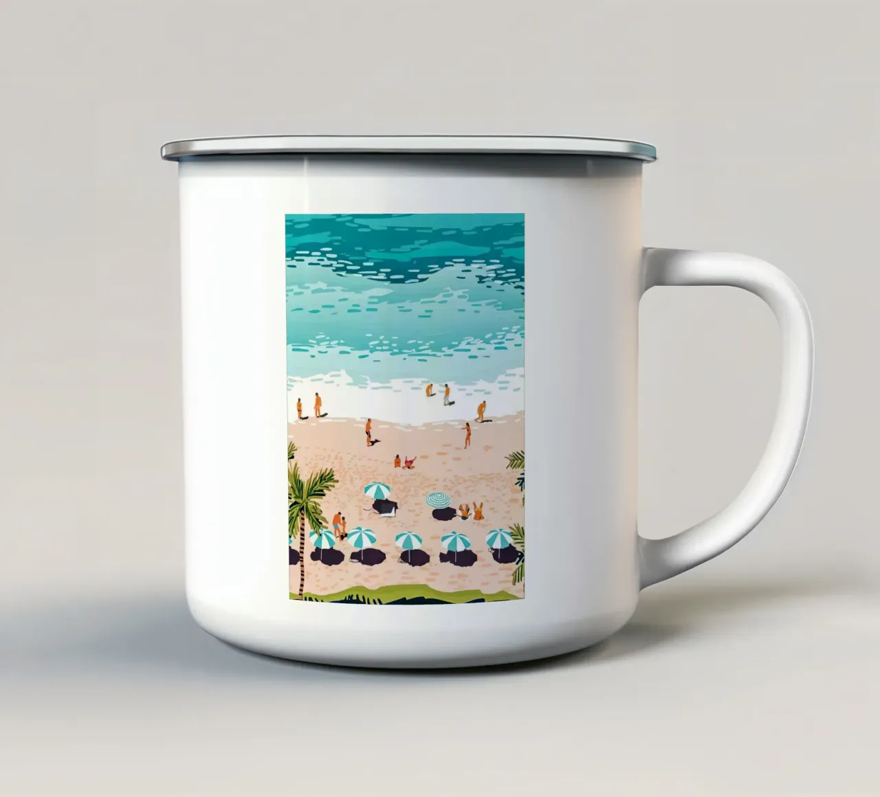 beach view tazza in smalto da Dumery Art