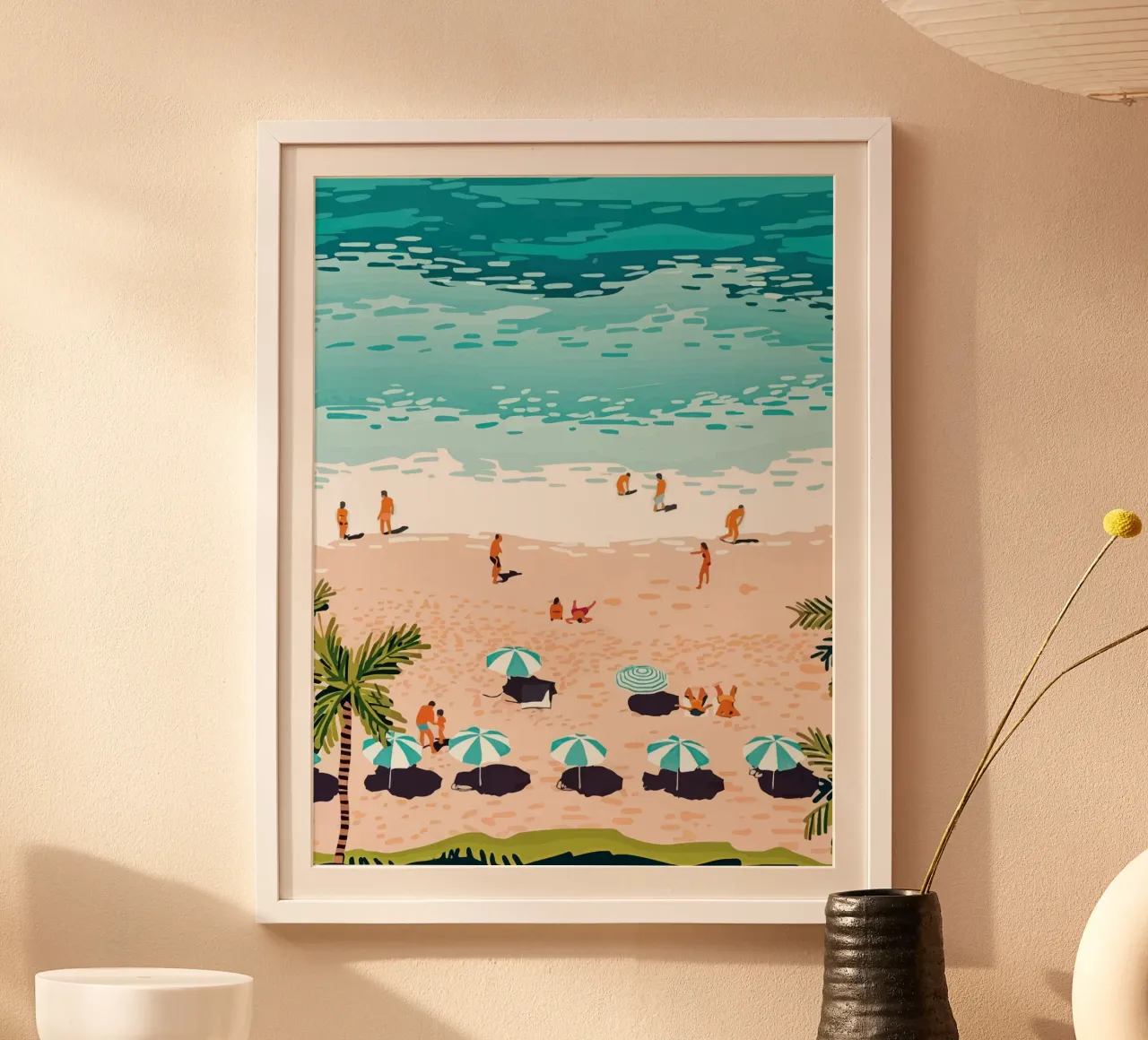 beach view poster con telaio in plastica da Dumery Art