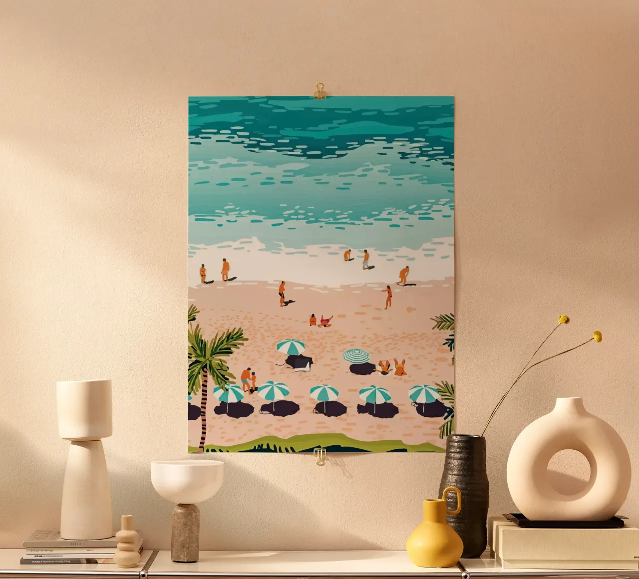 beach view poster con telaio in plastica da Dumery Art