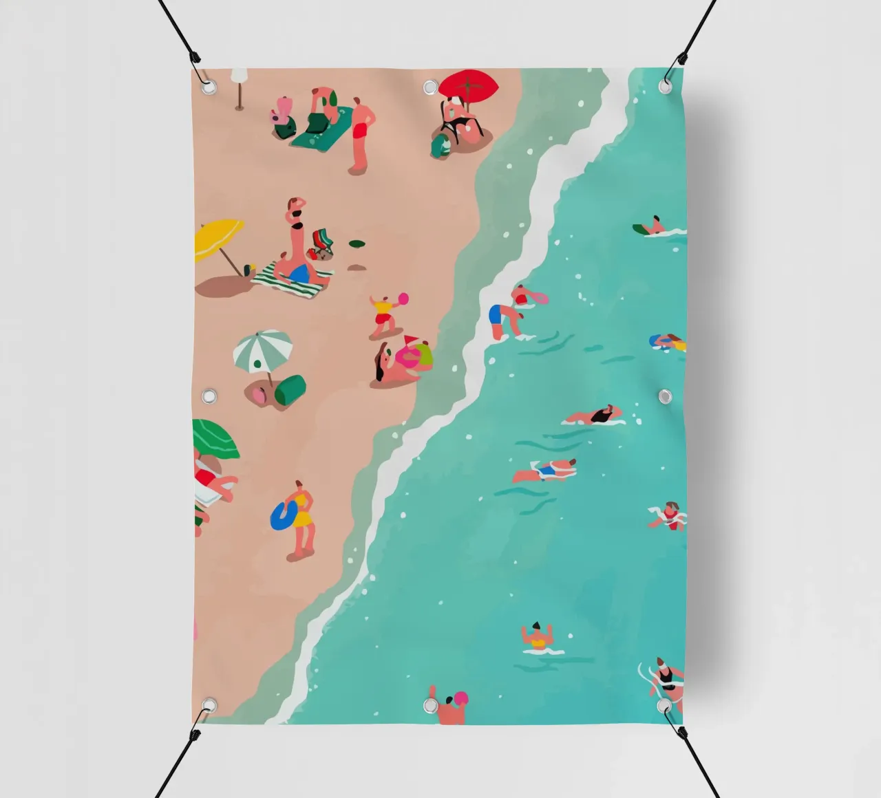 beach view from above telo in pvc da Dumery Art