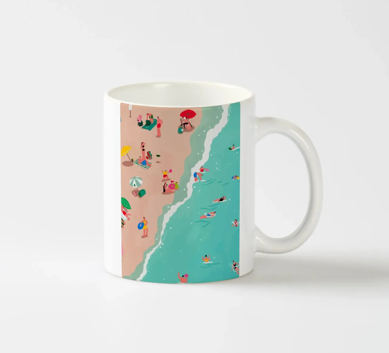 beach view from above tazza in ceramica da Dumery Art
