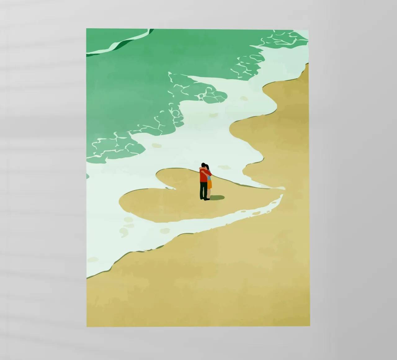 hugging on the beach pellicola backlit da Dumery Art