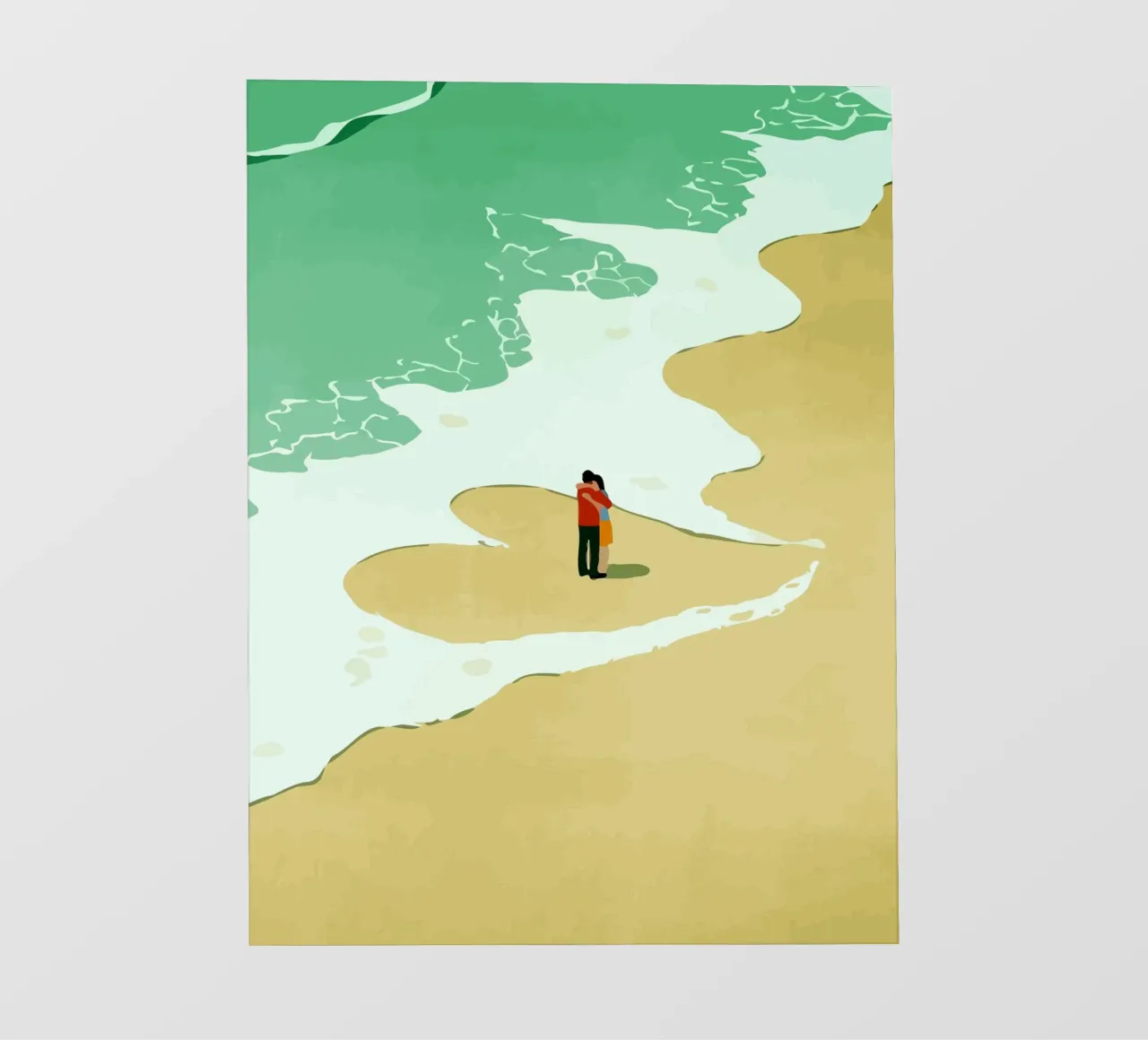 hugging on the beach pellicola backlit da Dumery Art