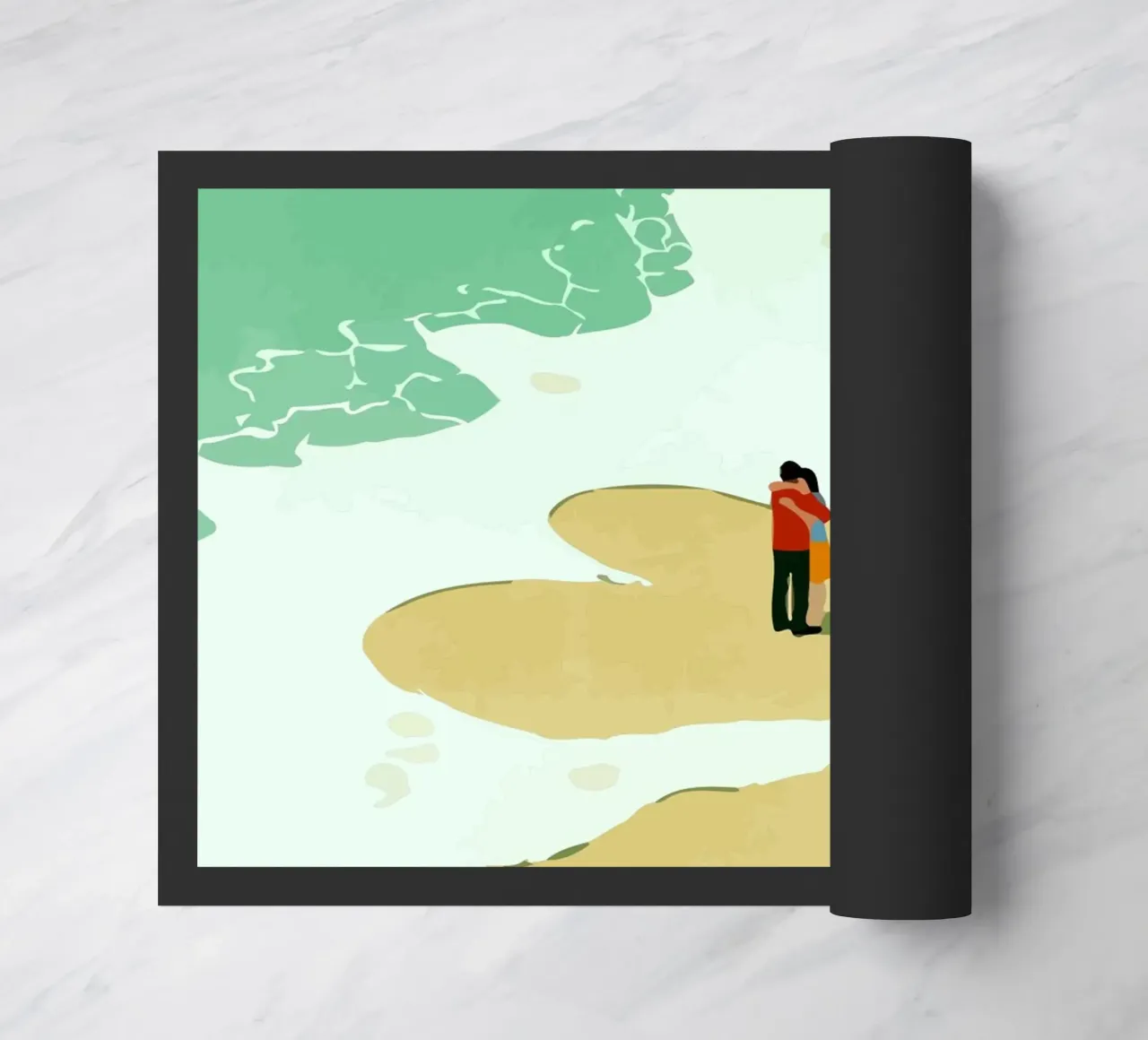hugging on the beach zerbino da Dumery Art