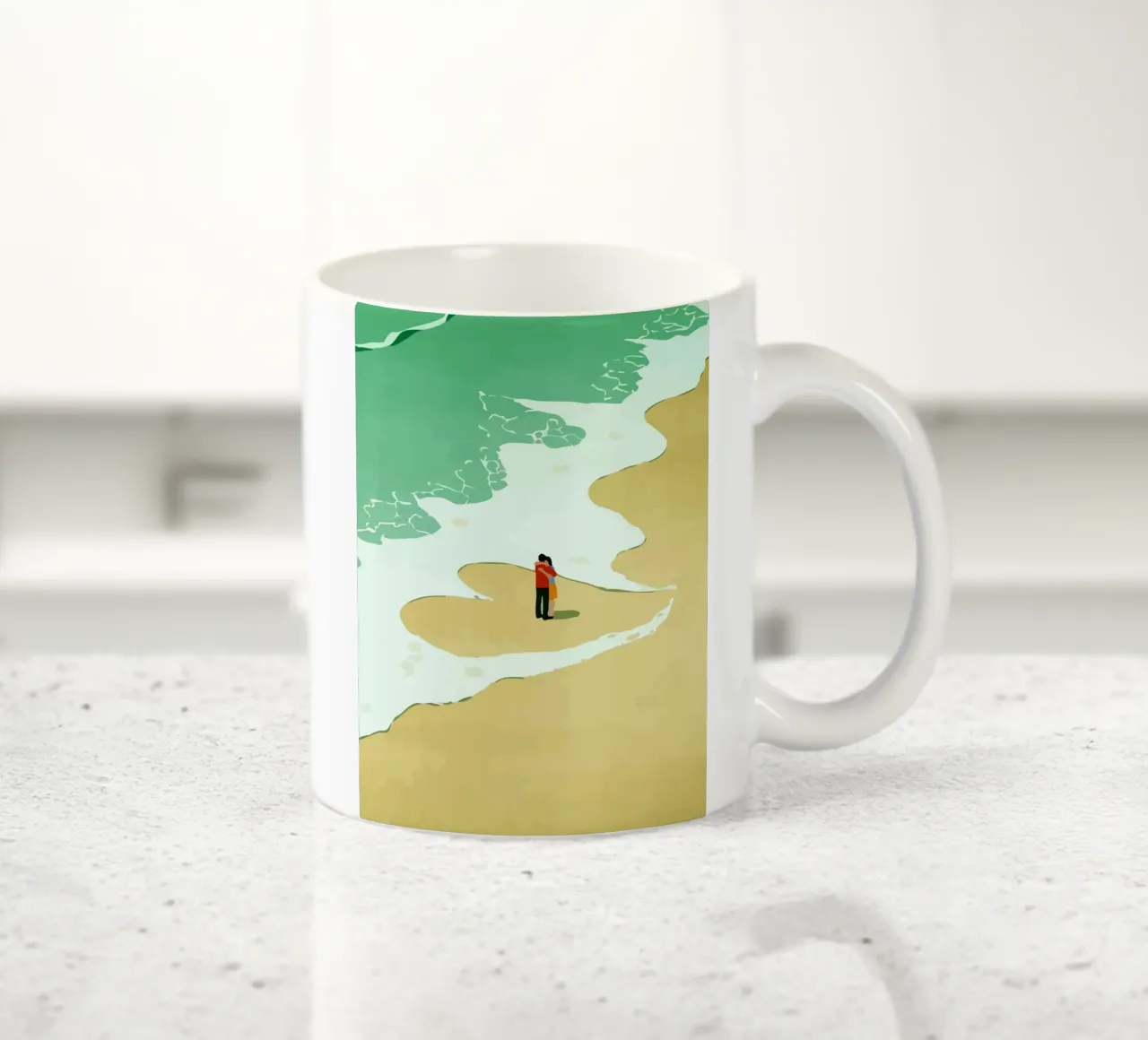 hugging on the beach tazza in ceramica da Dumery Art