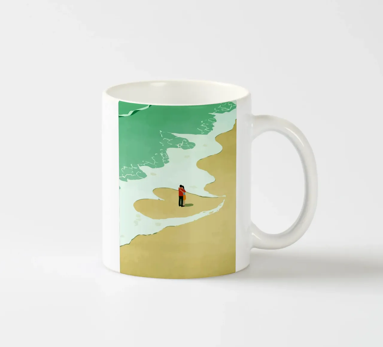 hugging on the beach tazza in ceramica da Dumery Art