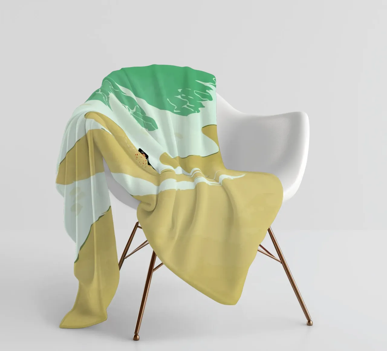 hugging on the beach coperta in pile da Dumery Art