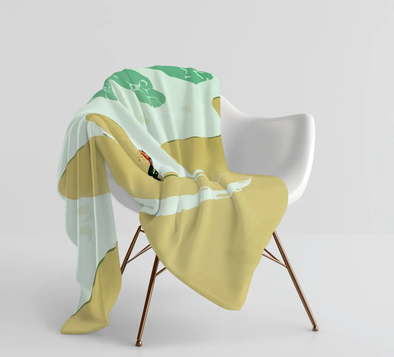 hugging on the beach coperta in pile da Dumery Art