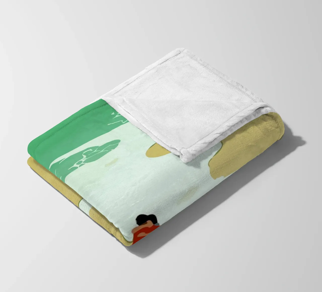 hugging on the beach coperta in pile da Dumery Art