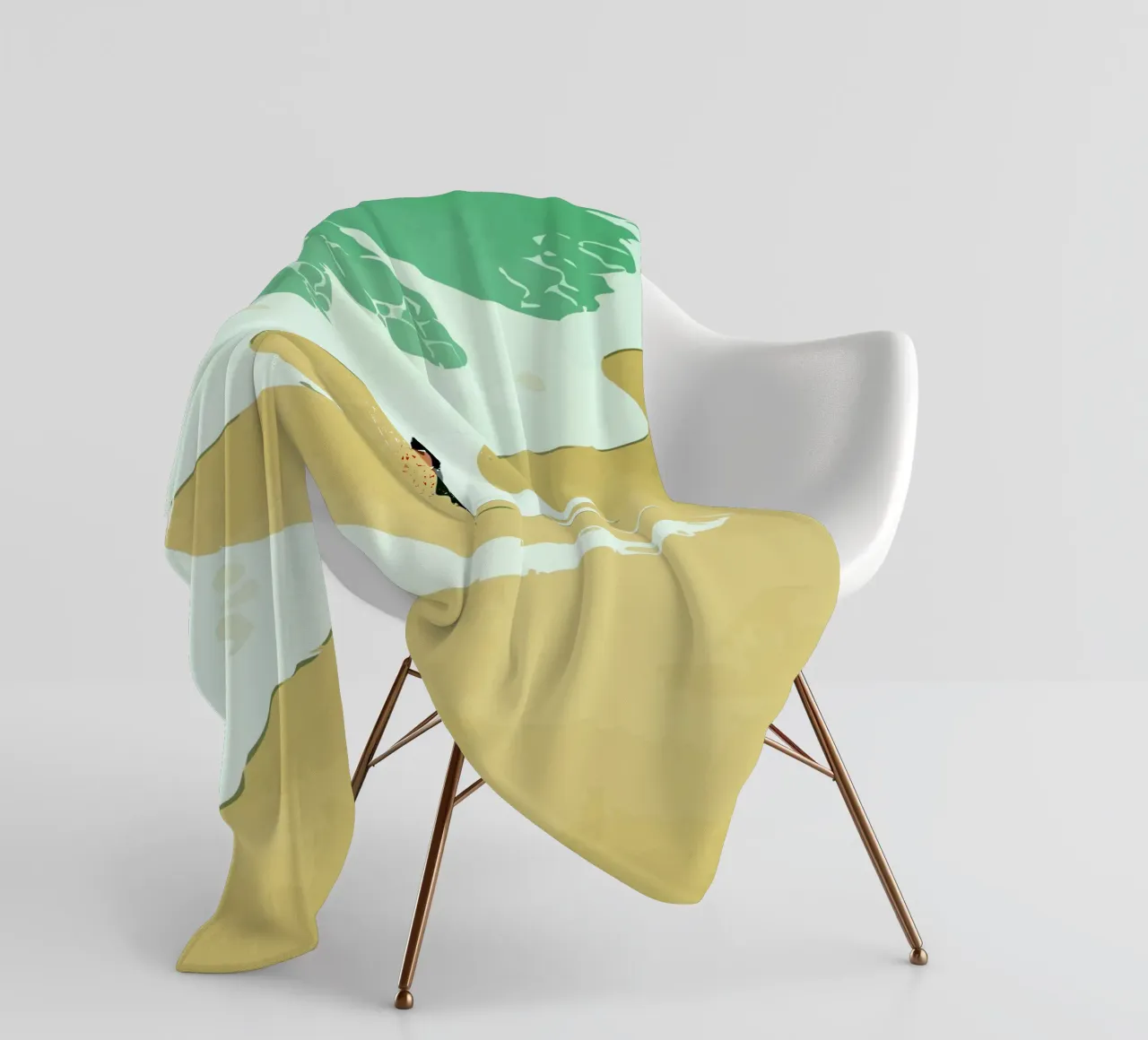 hugging on the beach coperta in pile da Dumery Art