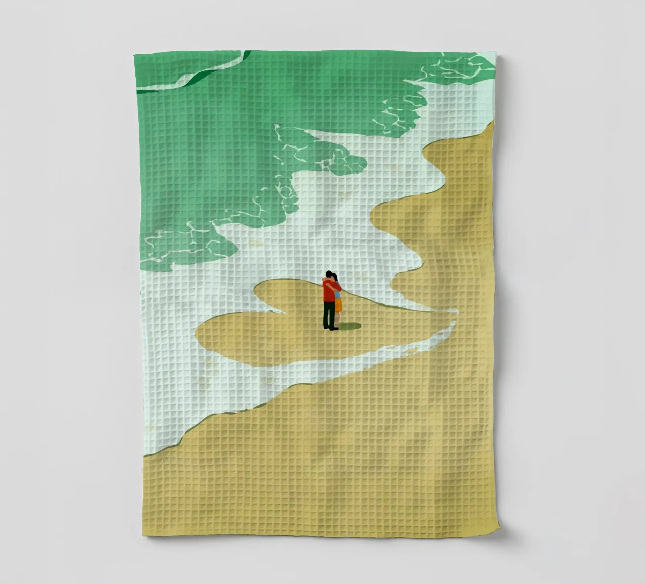 hugging on the beach canovaccio da cucina da Dumery Art