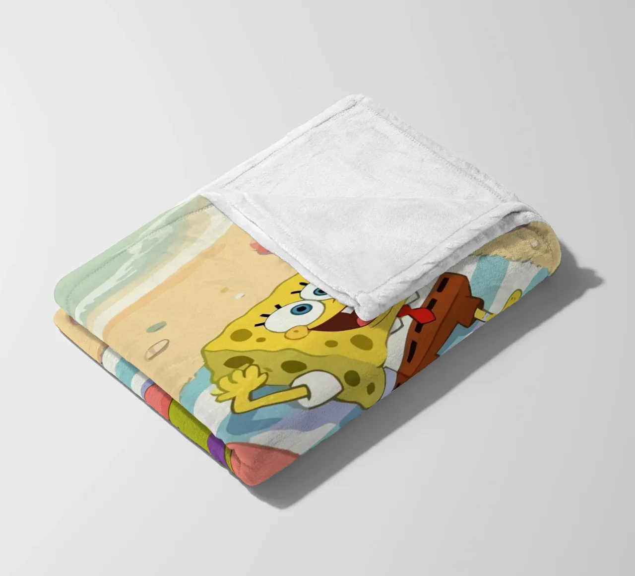 Spongebob and Patrick relaxing on the beach manta de franela de Dumery Art