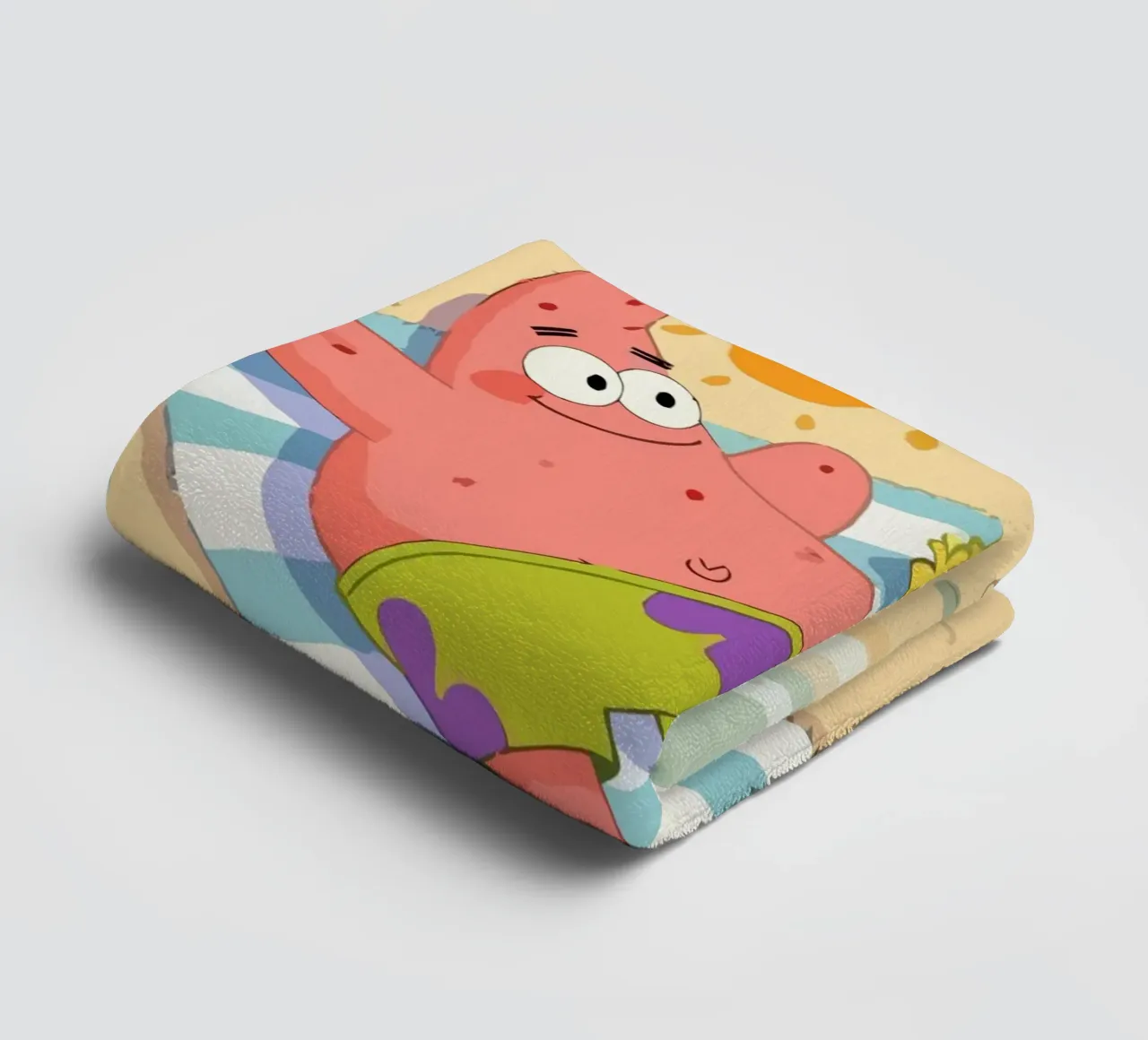 Spongebob and Patrick relaxing on the beach asciugamano da bagno da Dumery Art