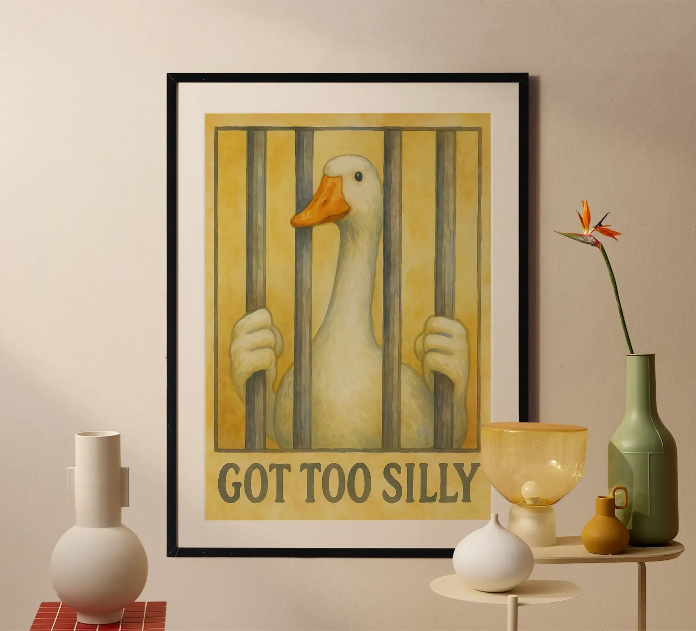 l'oca divertente è diventata sciocca poster da tanabaroo