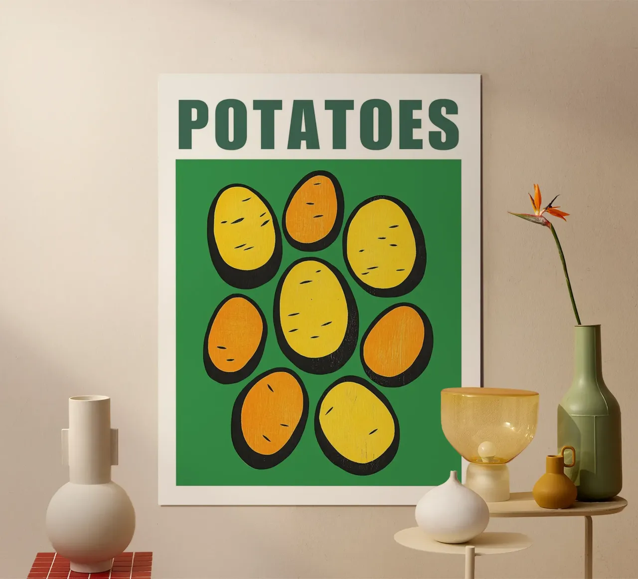 Patata Stampa d'arte per la cucina minimalista poster da Maria Maier
